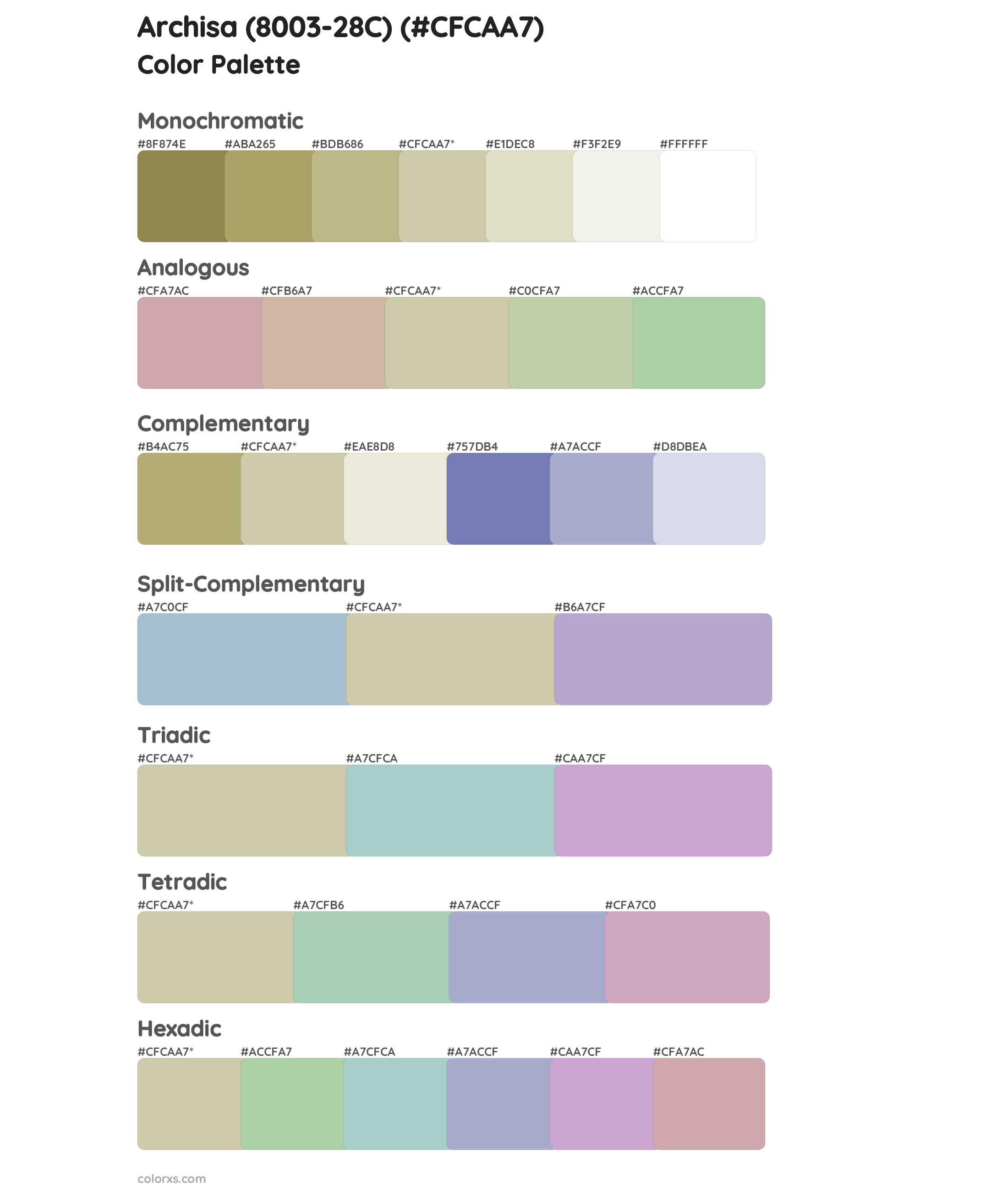 Archisa (8003-28C) Color Scheme Palettes