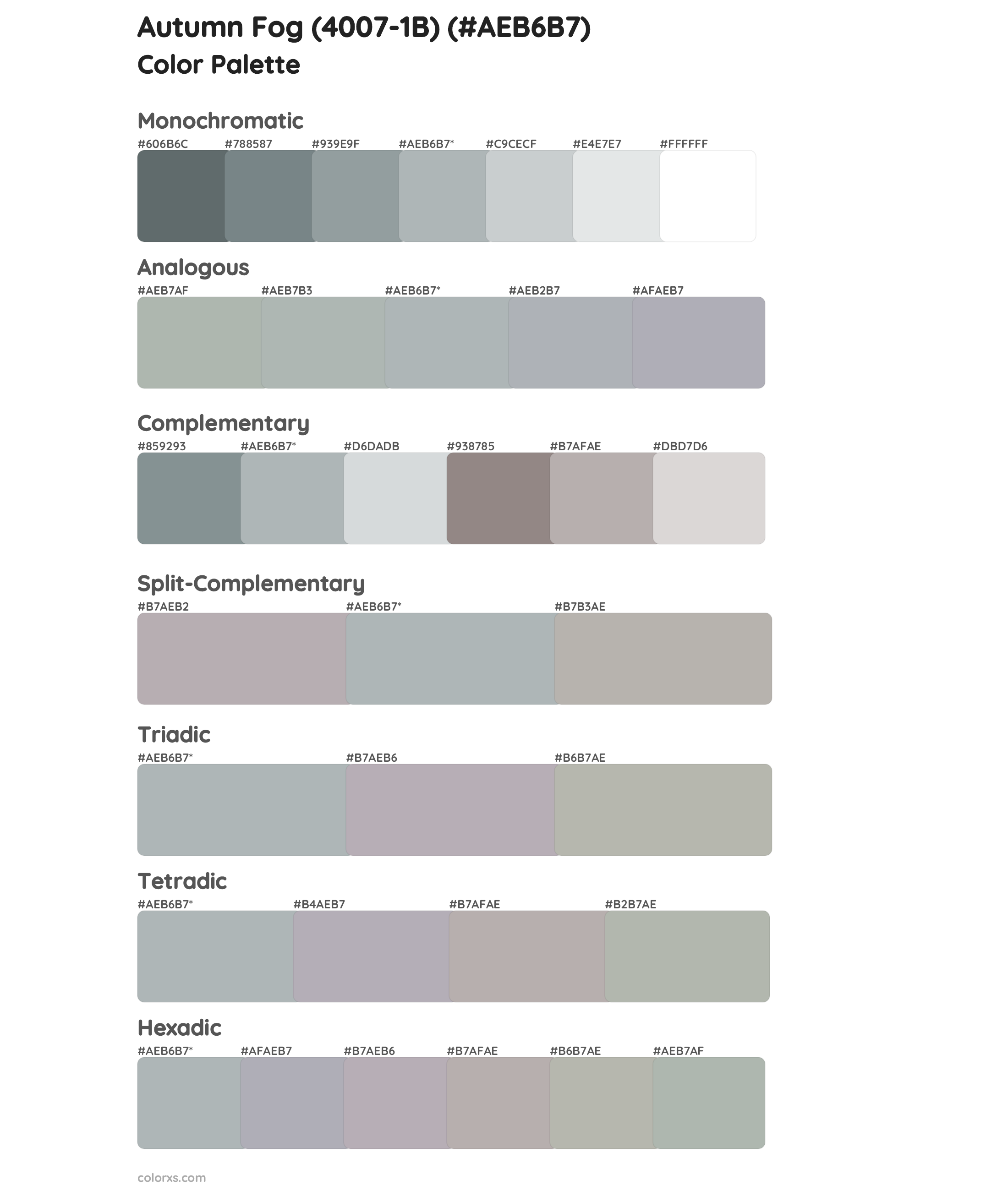 Autumn Fog (4007-1B) Color Scheme Palettes