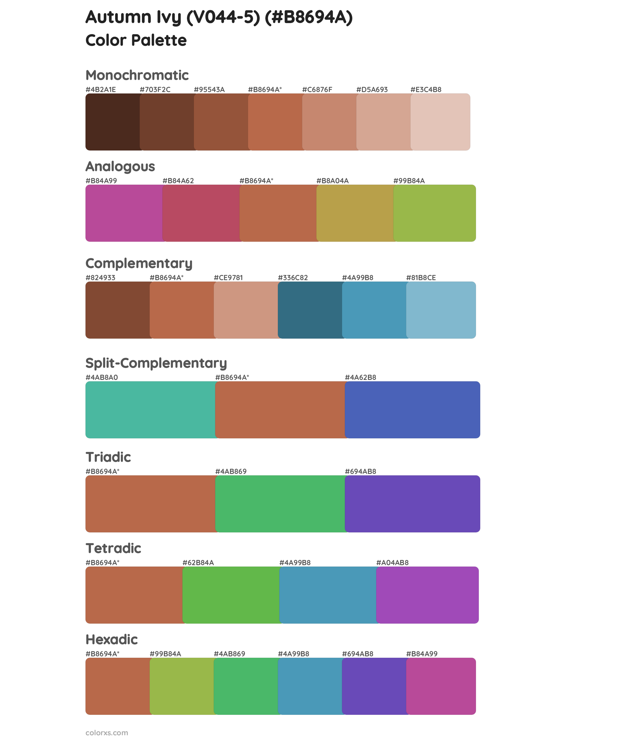 Autumn Ivy (V044-5) Color Scheme Palettes