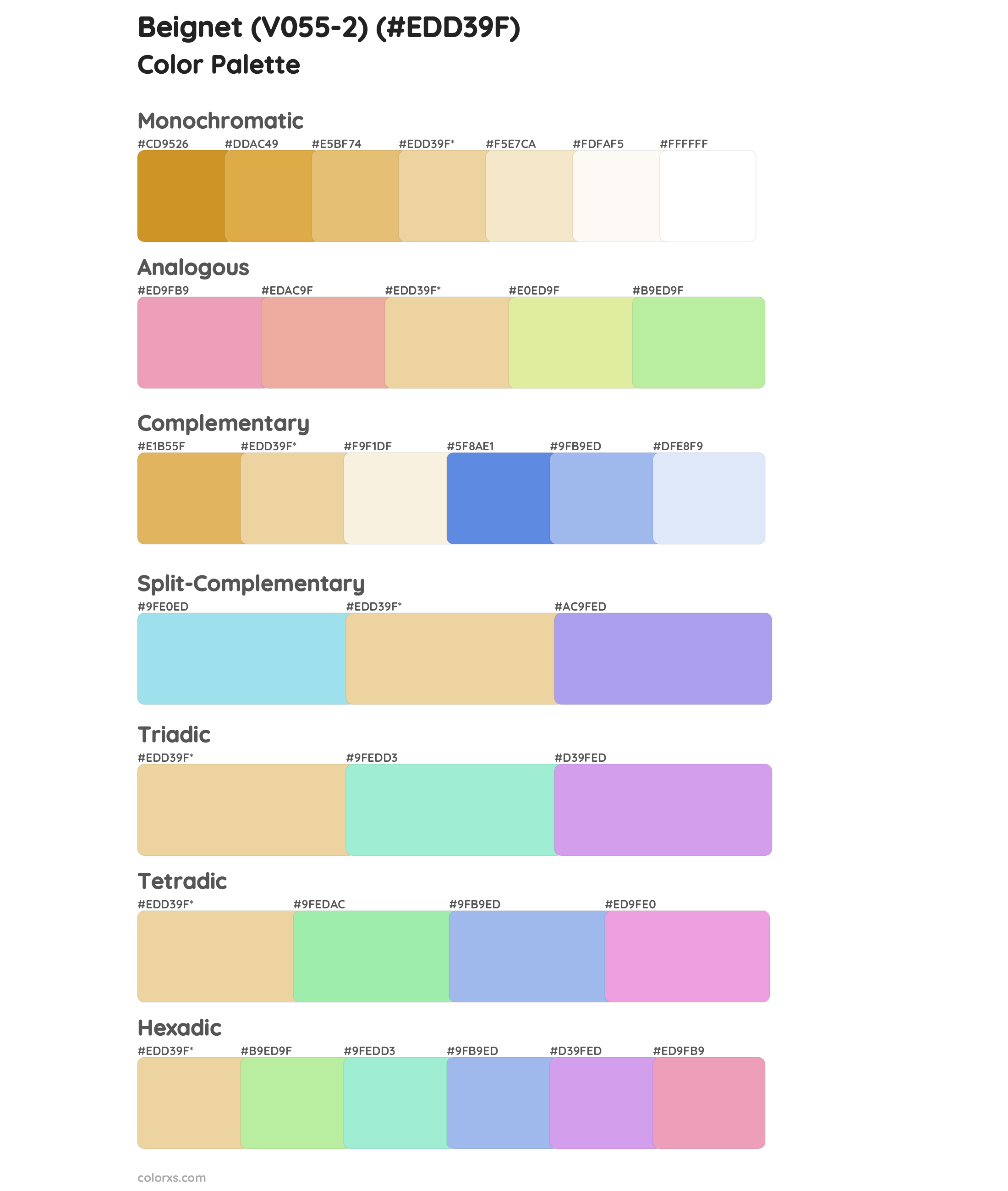 Beignet (V055-2) Color Scheme Palettes