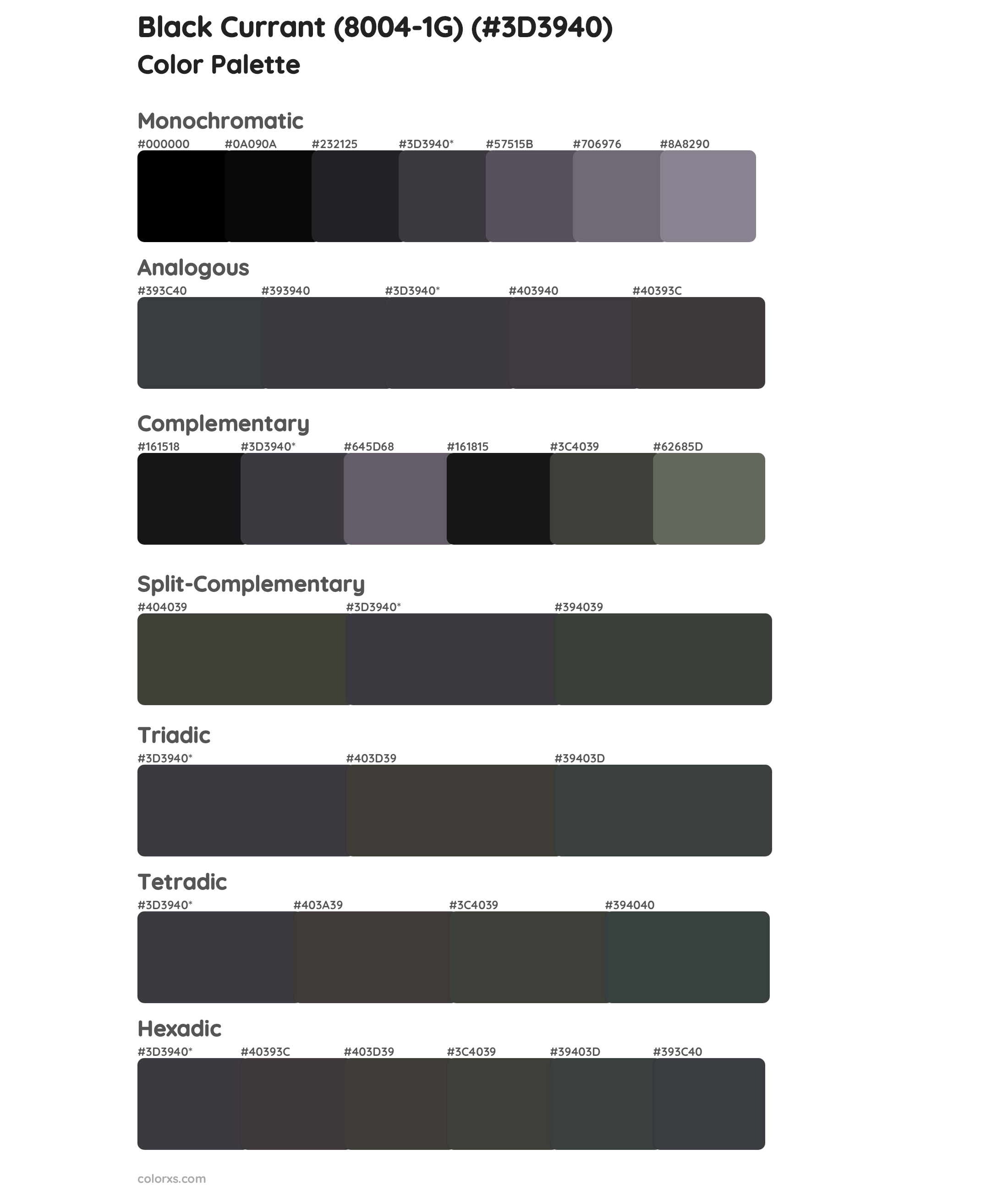 Black Currant (8004-1G) Color Scheme Palettes