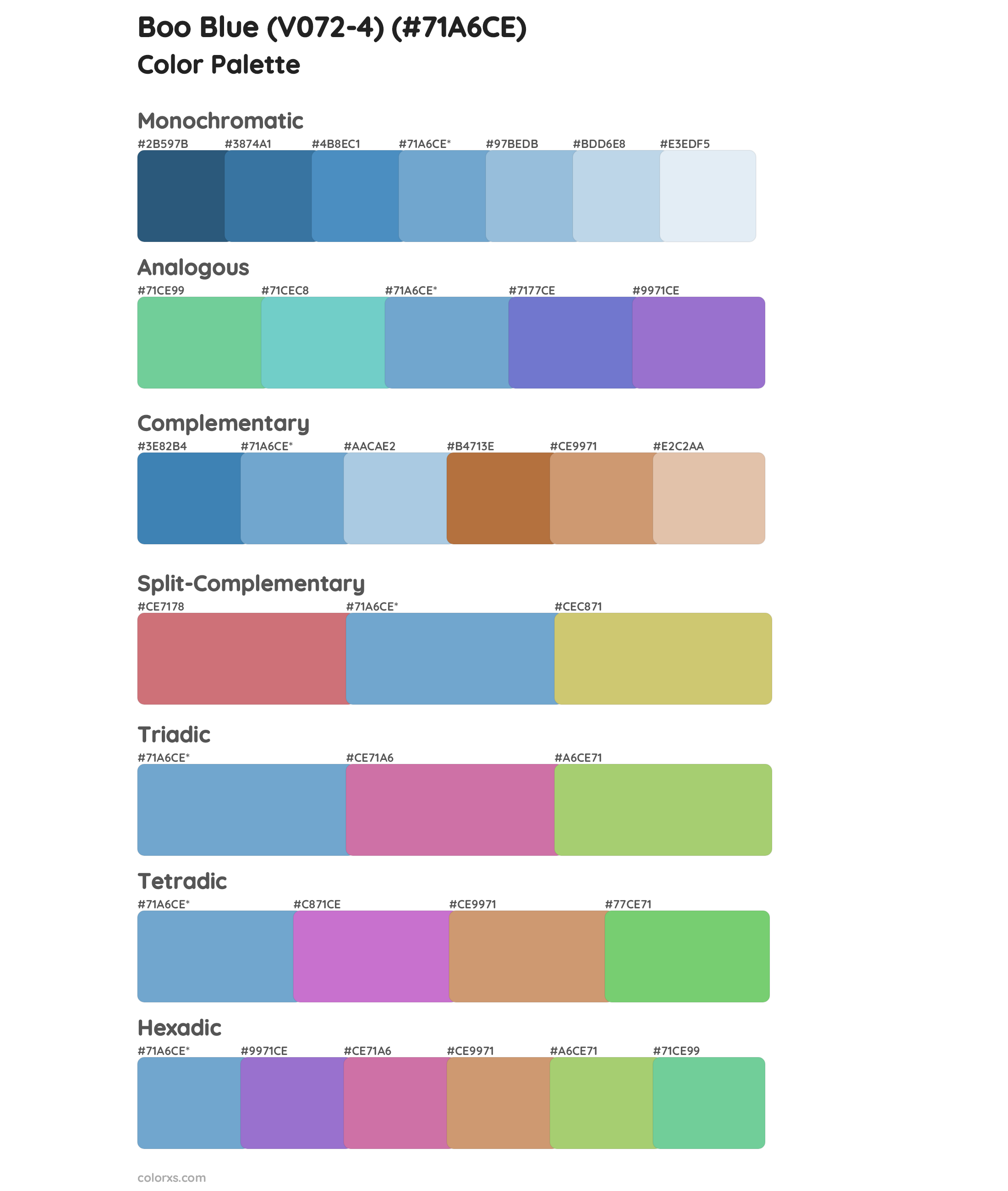 Boo Blue (V072-4) Color Scheme Palettes