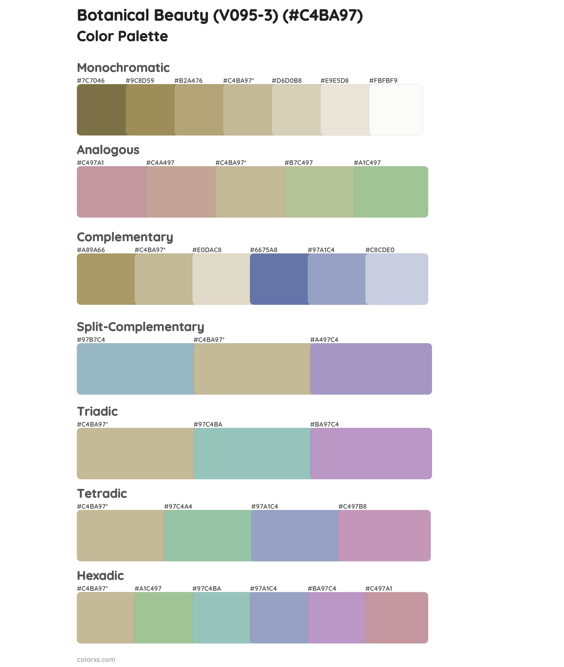 Botanical Beauty (V095-3) Color Scheme Palettes