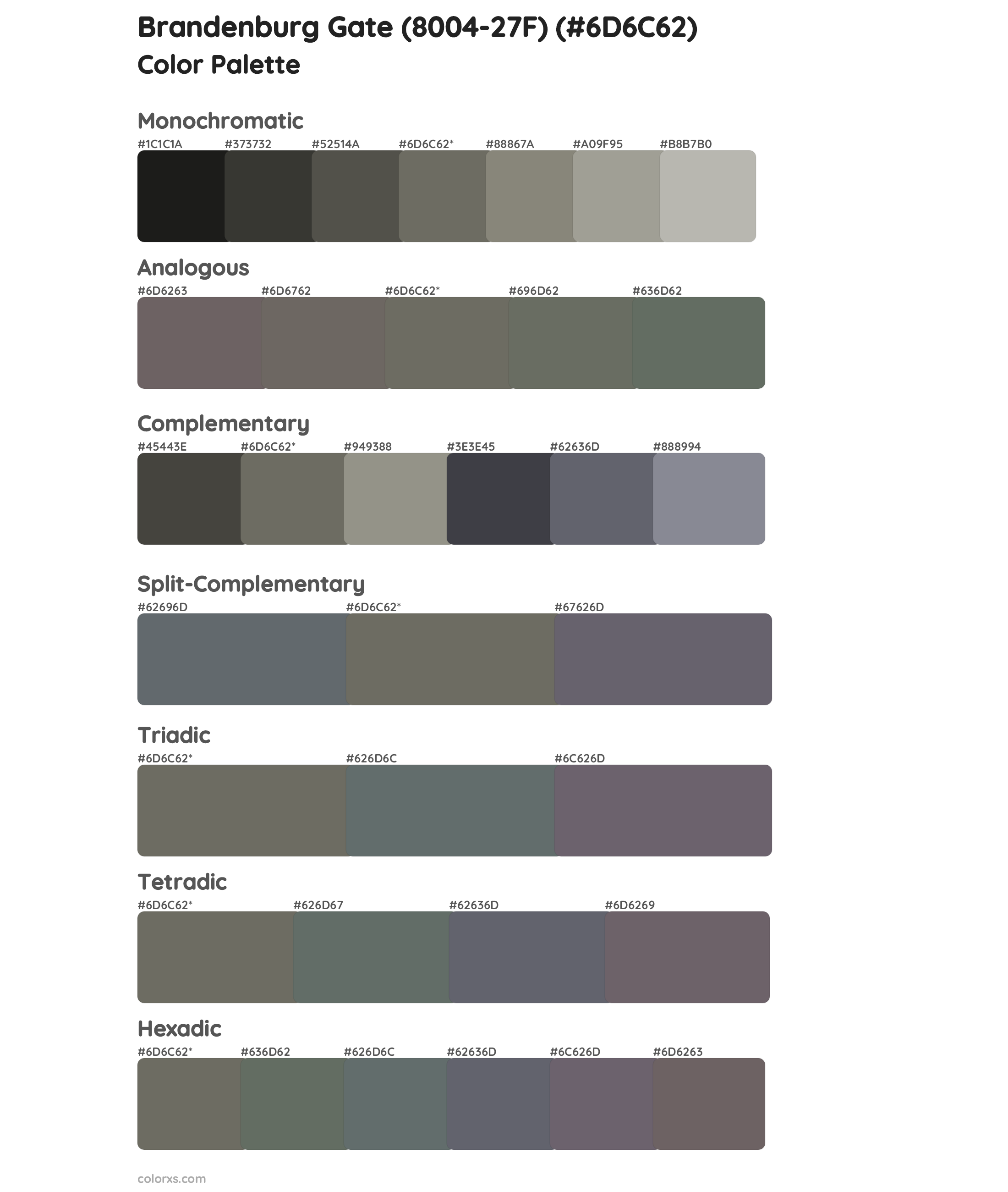 Brandenburg Gate (8004-27F) Color Scheme Palettes