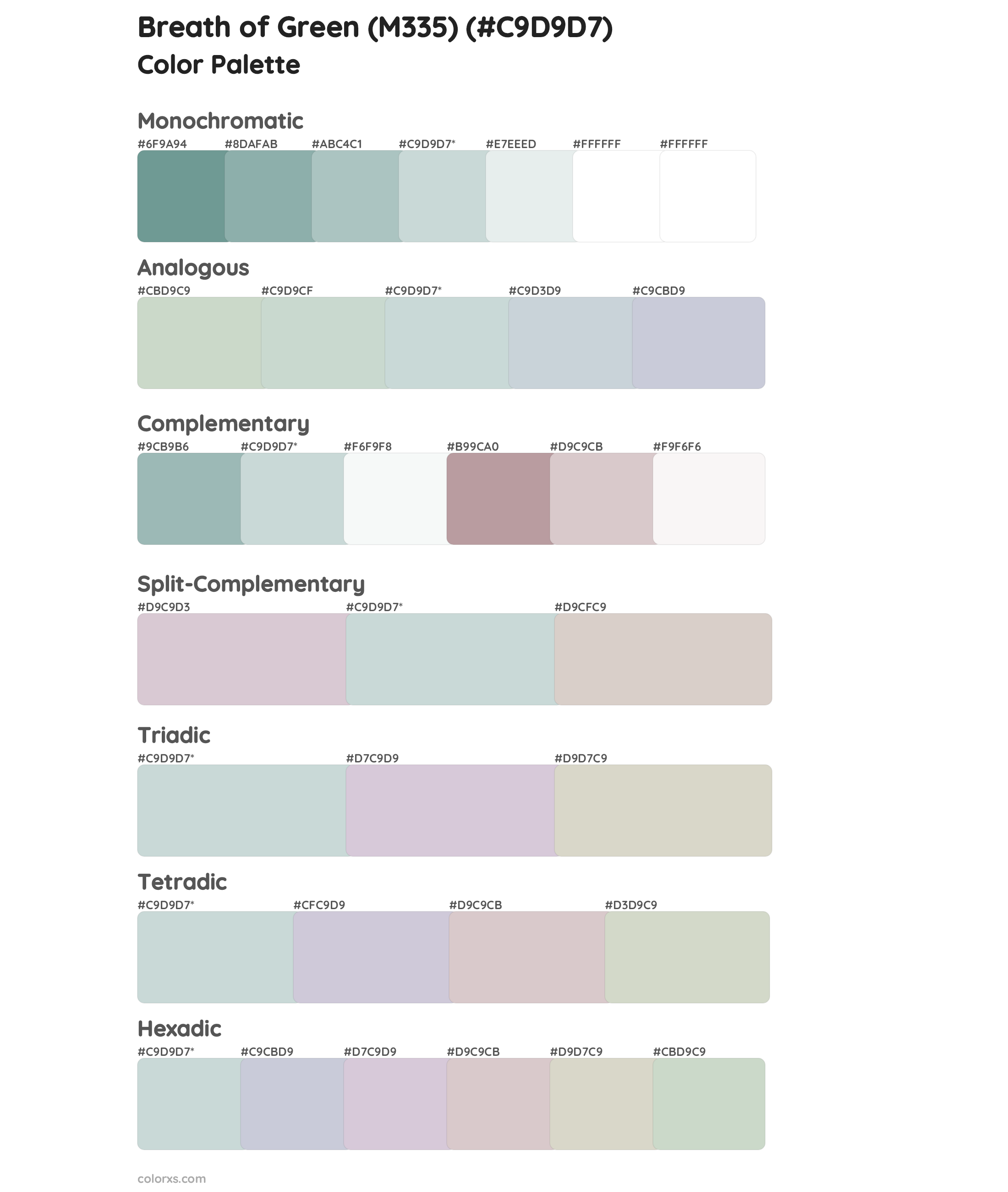 Breath of Green (M335) Color Scheme Palettes