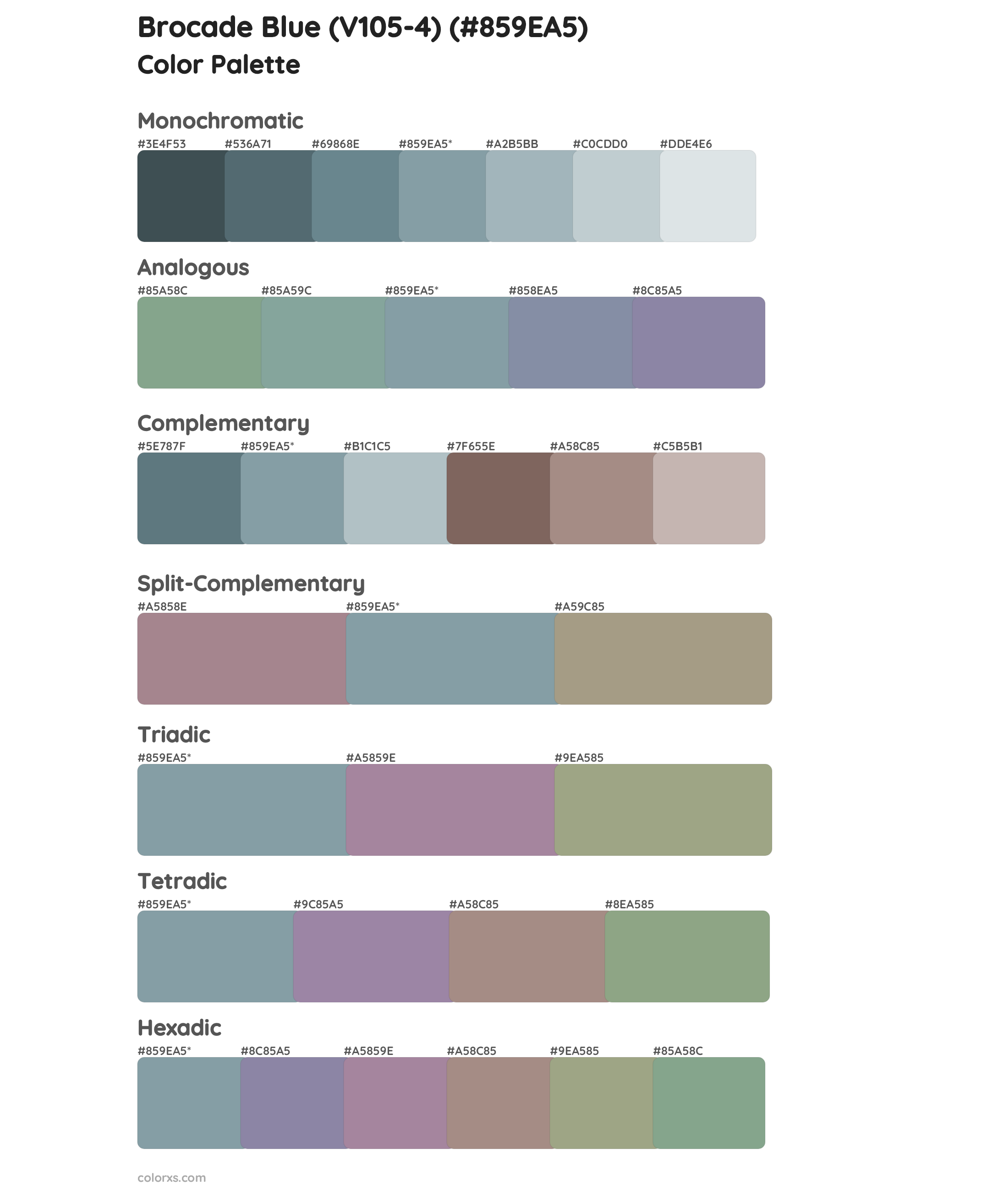 Brocade Blue (V105-4) Color Scheme Palettes