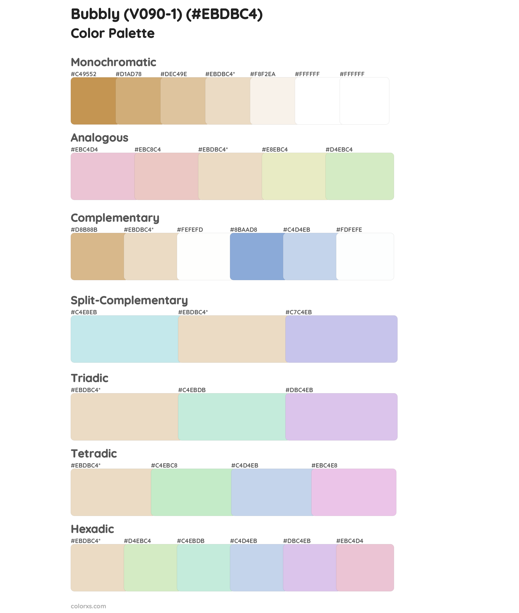 Bubbly (V090-1) Color Scheme Palettes