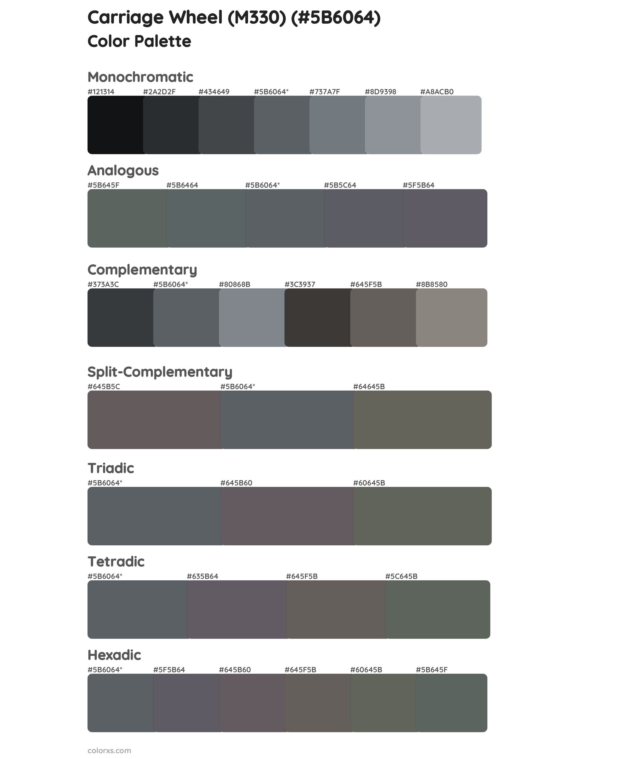 Carriage Wheel (M330) Color Scheme Palettes