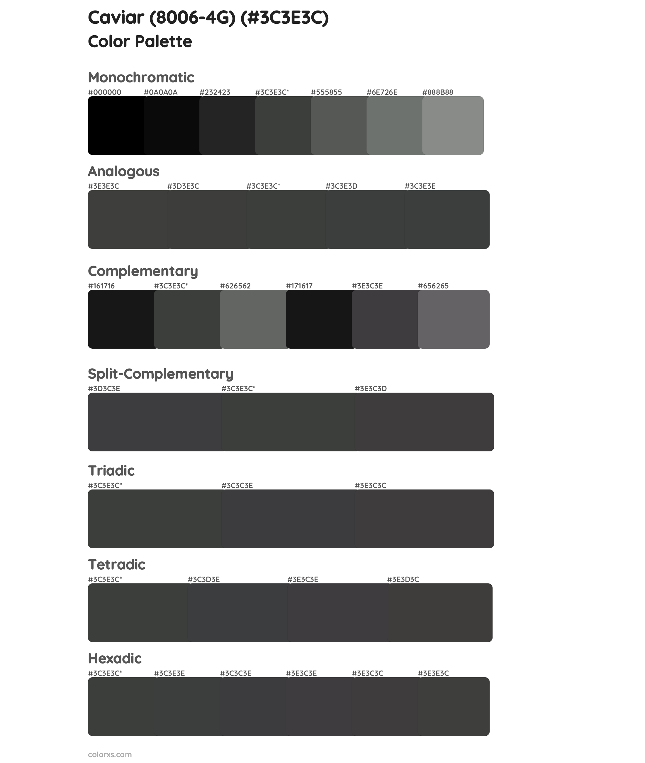 Caviar (8006-4G) Color Scheme Palettes