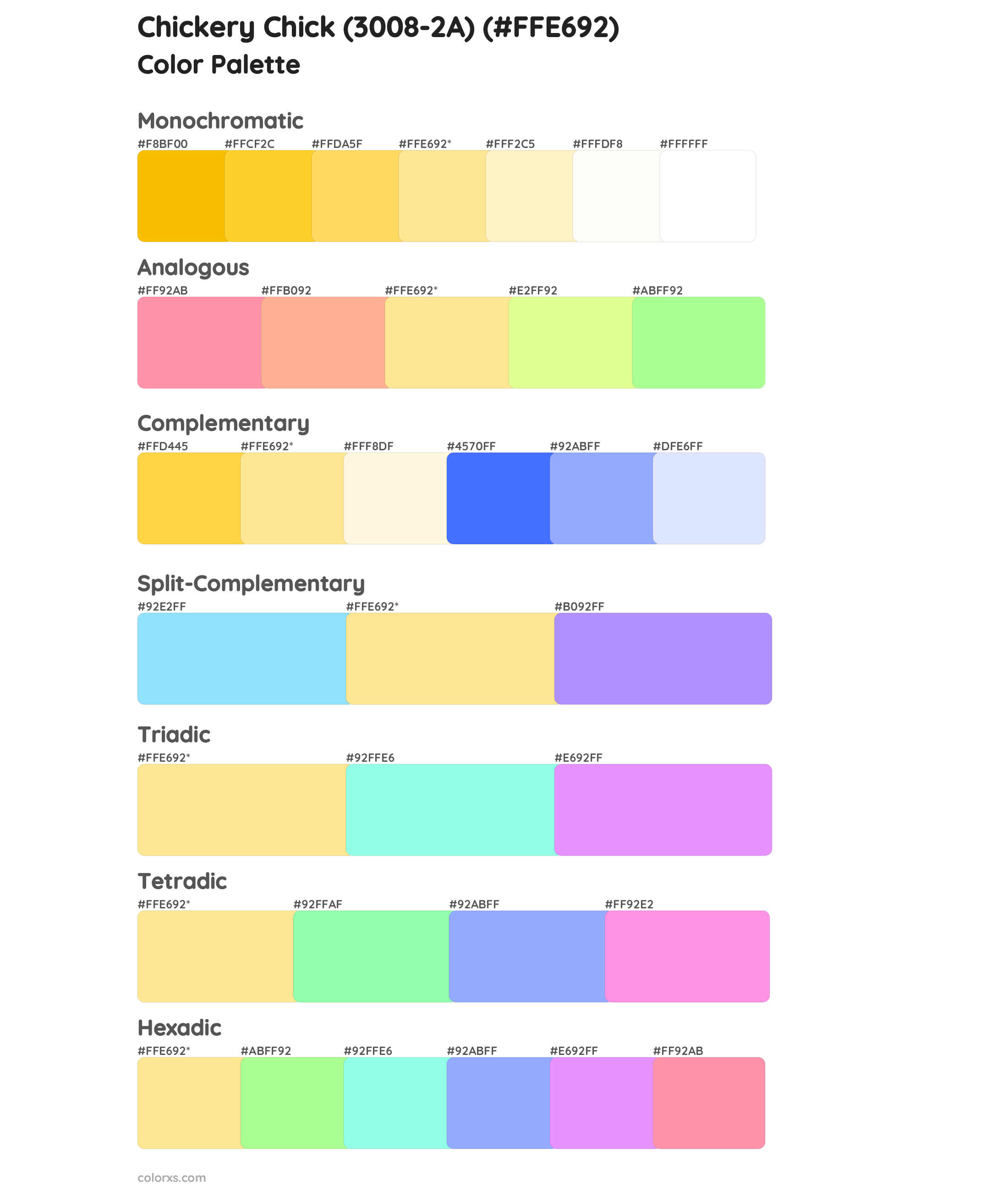 Chickery Chick (3008-2A) Color Scheme Palettes