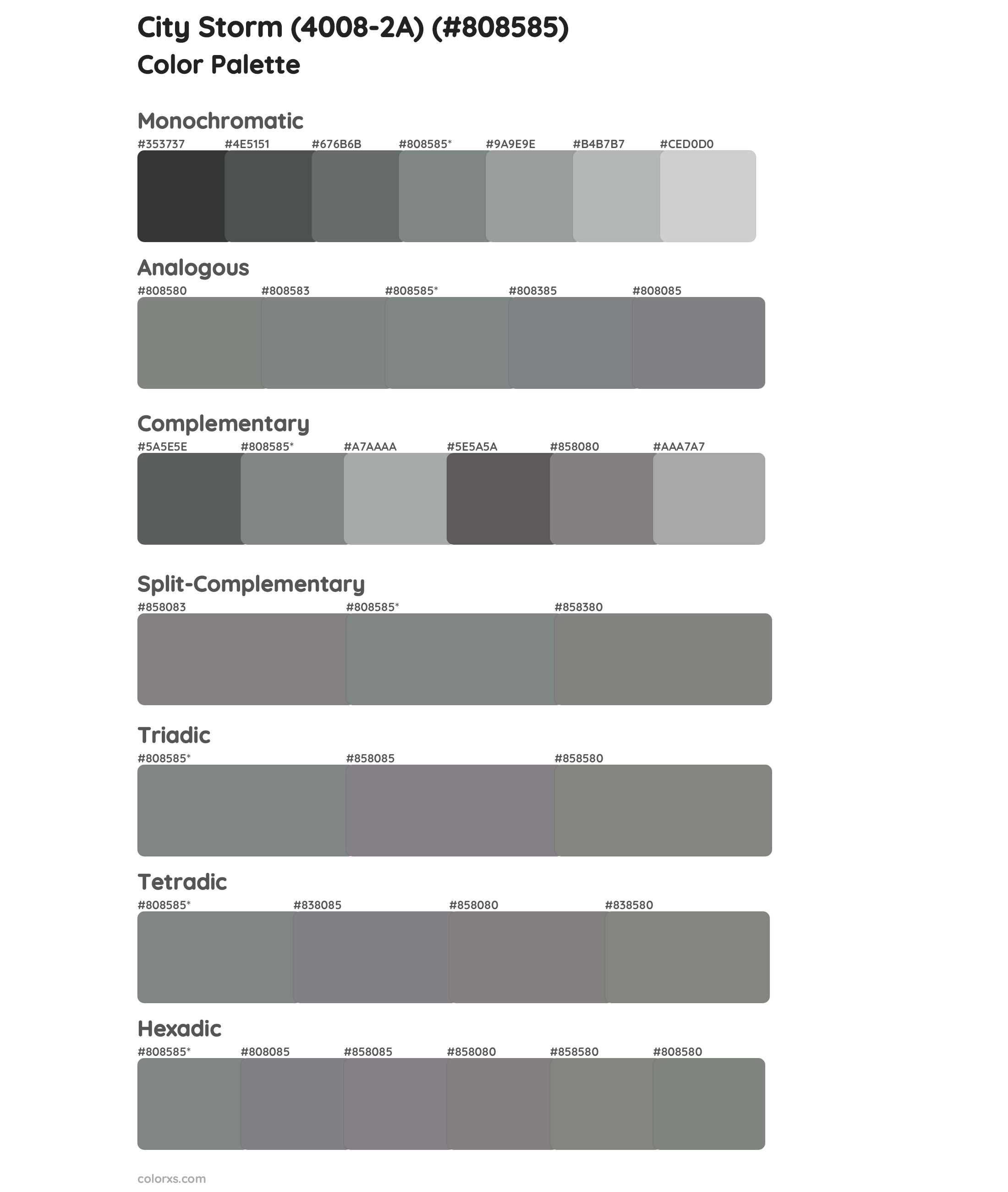 City Storm (4008-2A) Color Scheme Palettes