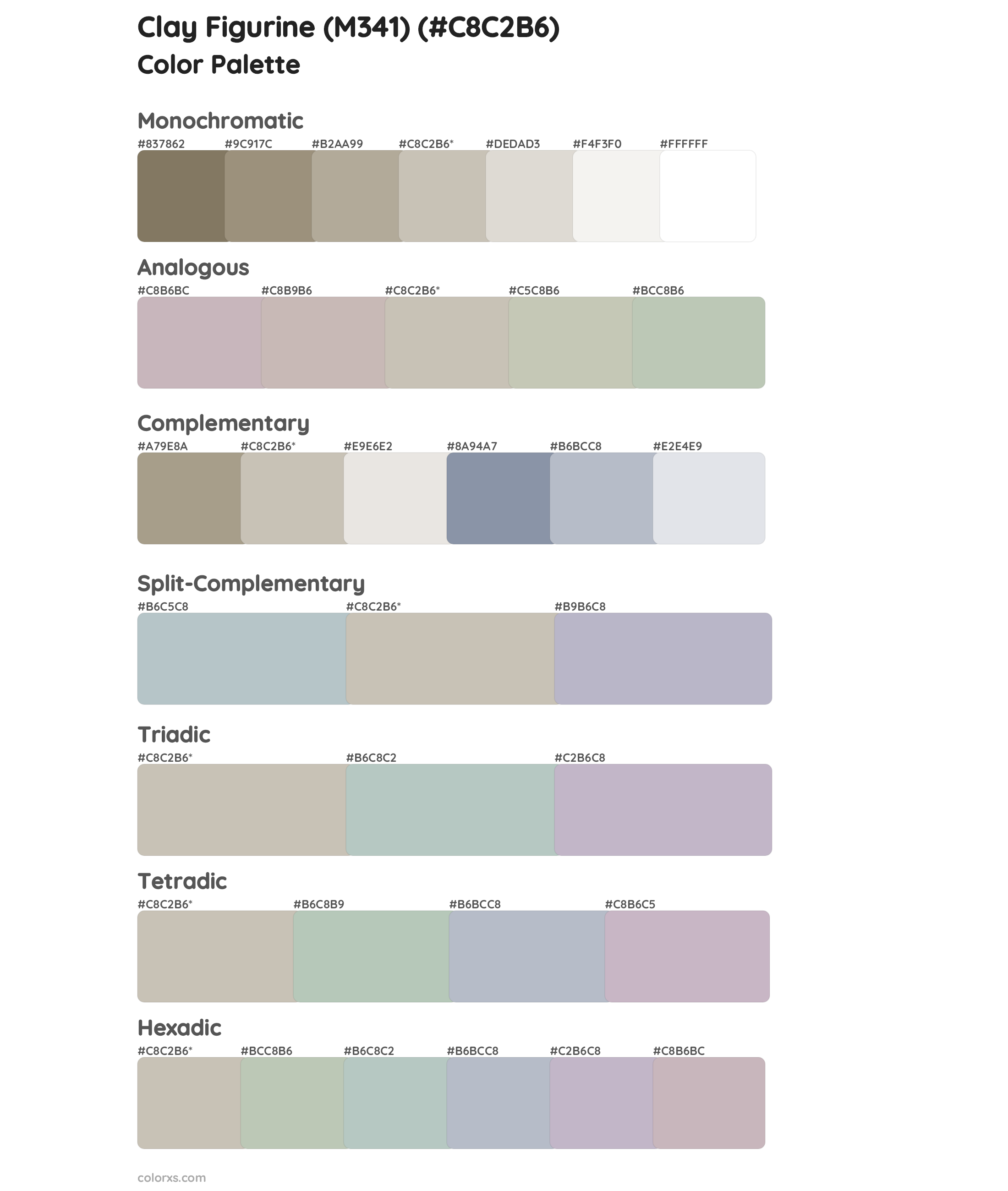 Clay Figurine (M341) Color Scheme Palettes