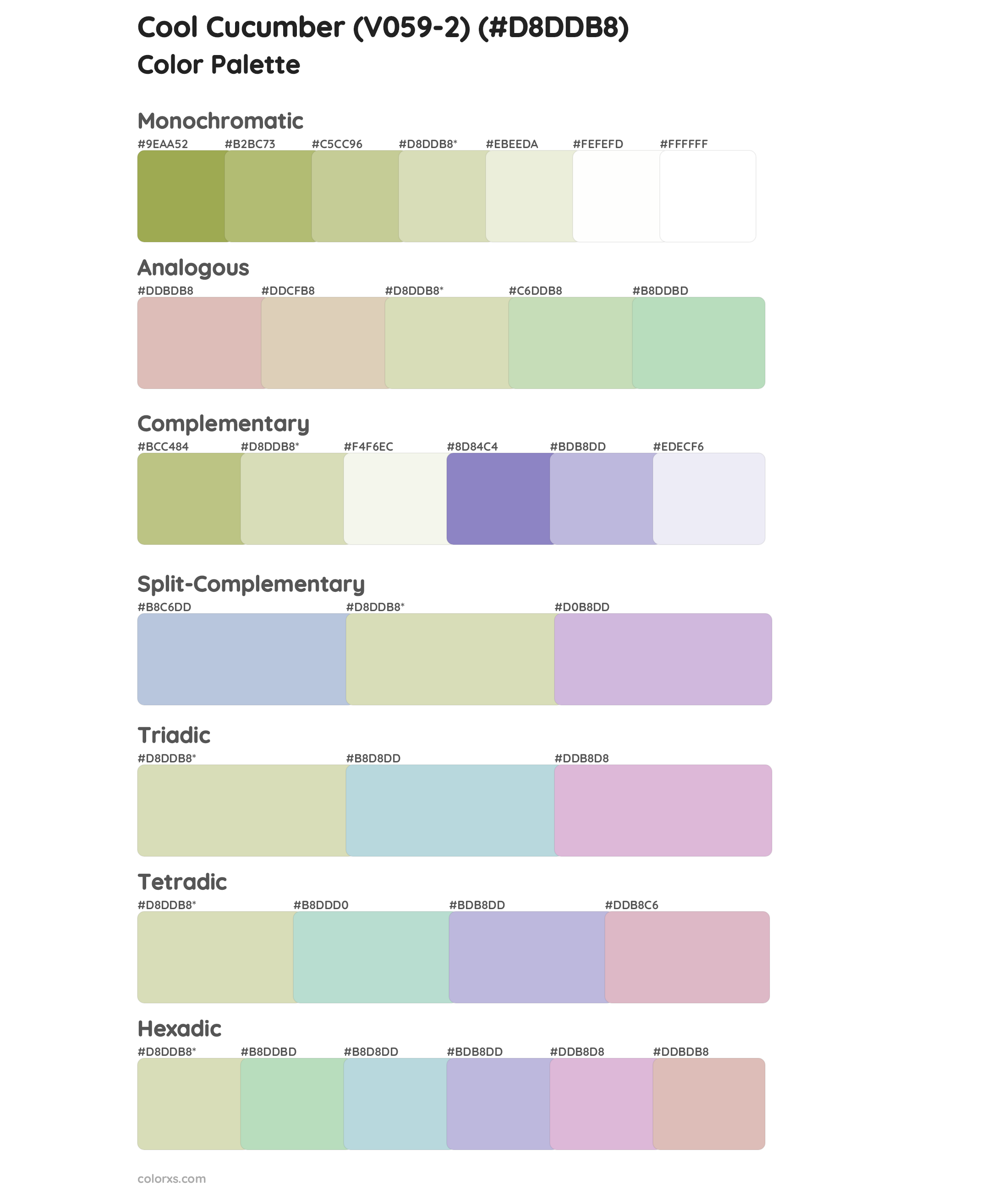 Cool Cucumber (V059-2) Color Scheme Palettes