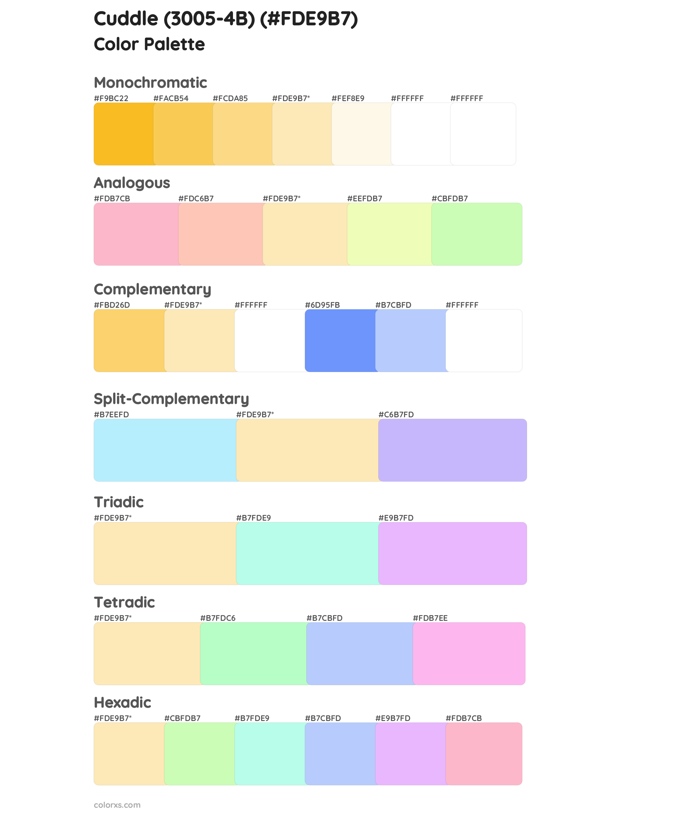 Cuddle (3005-4B) Color Scheme Palettes