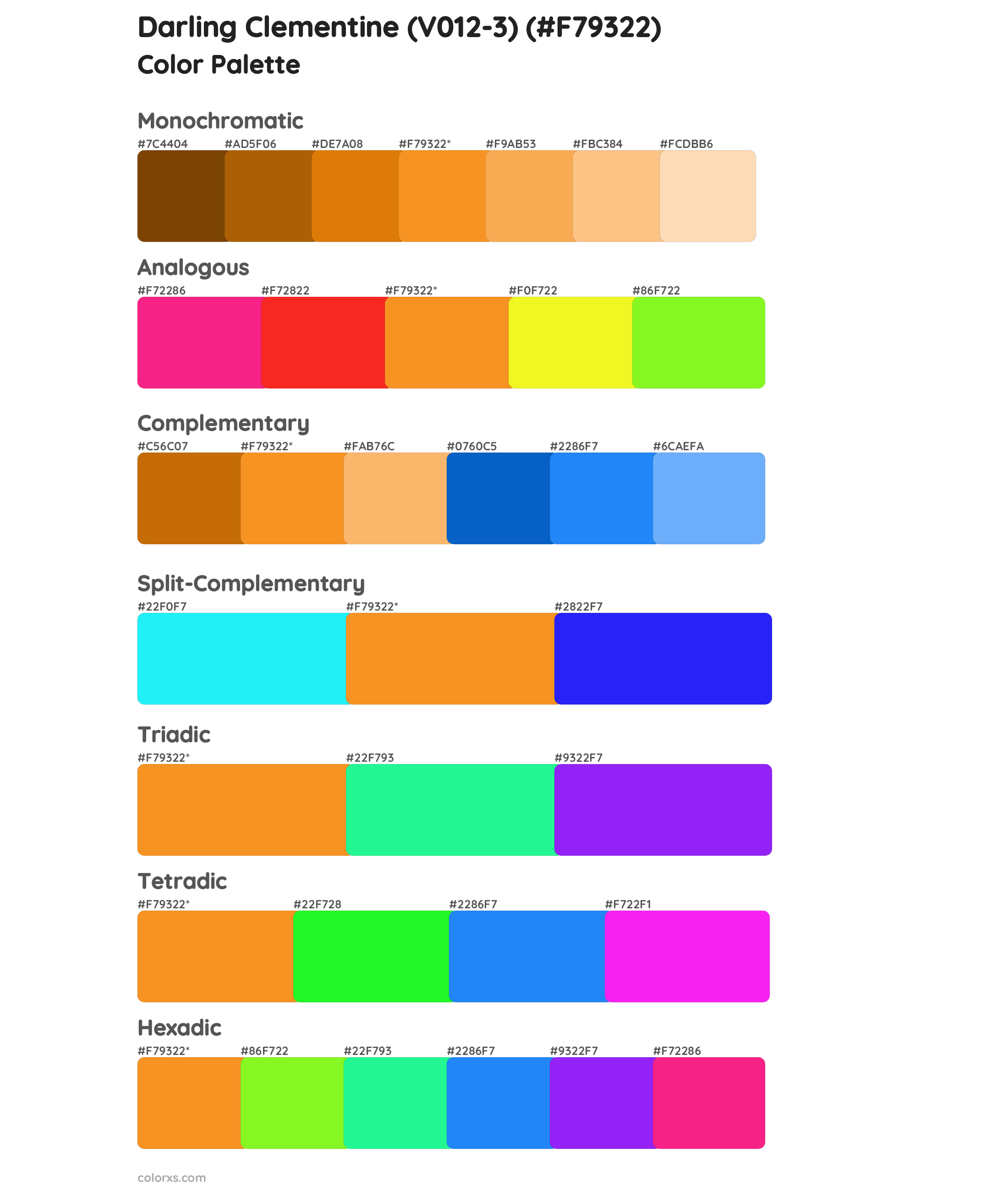 Darling Clementine (V012-3) Color Scheme Palettes