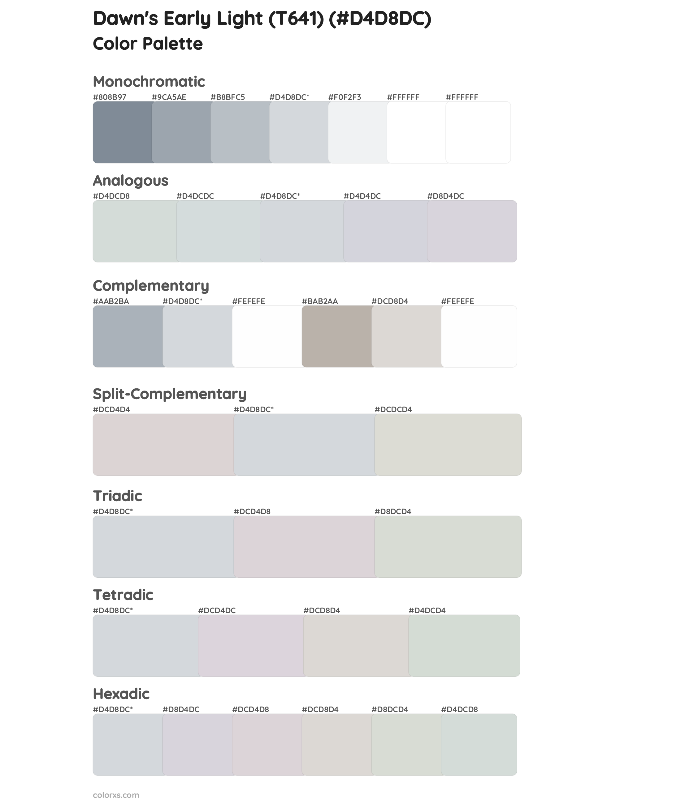 Dawn's Early Light (T641) Color Scheme Palettes