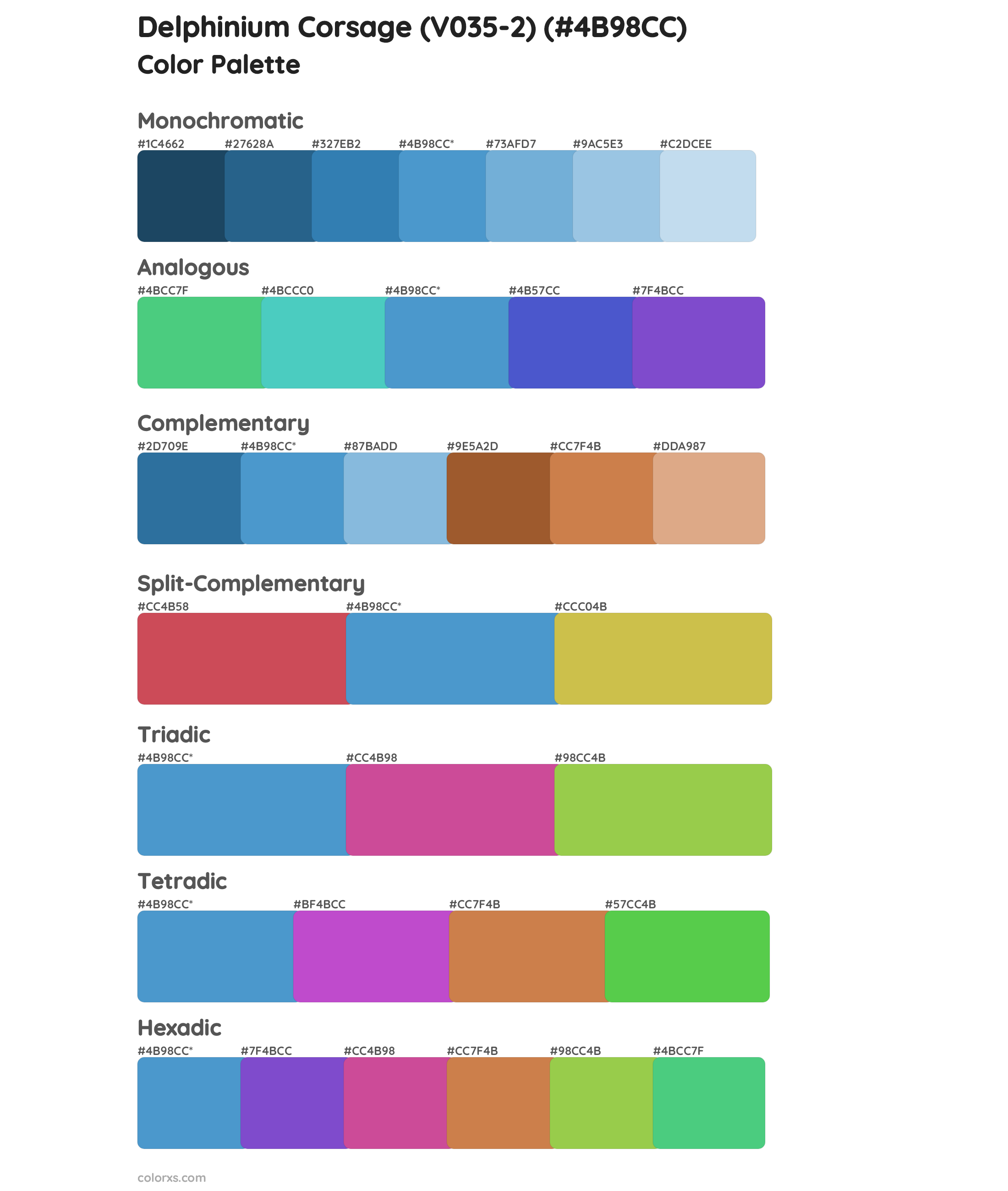 Delphinium Corsage (V035-2) Color Scheme Palettes