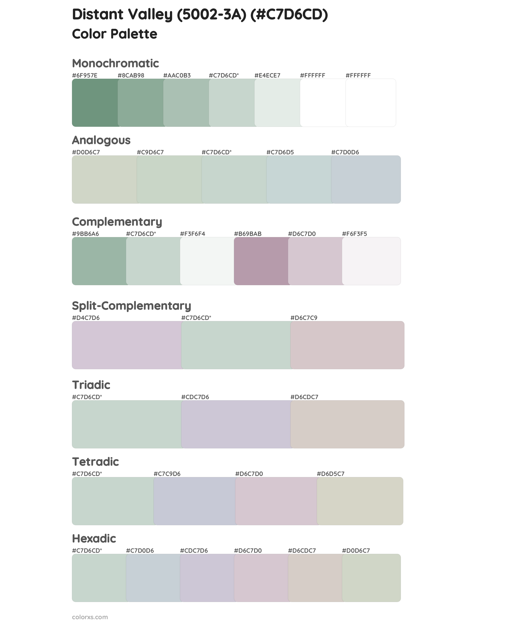 Distant Valley (5002-3A) Color Scheme Palettes