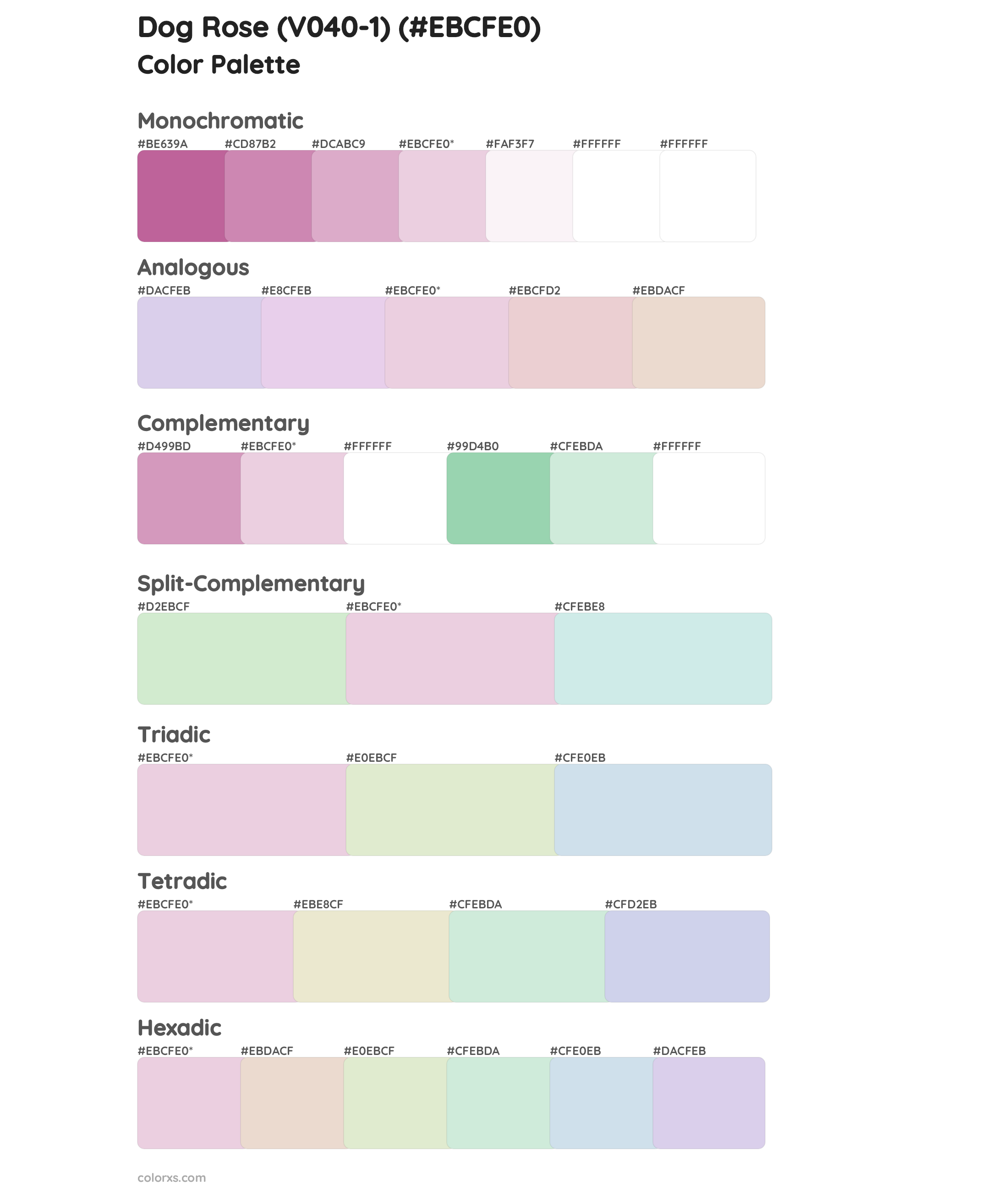 Dog Rose (V040-1) Color Scheme Palettes