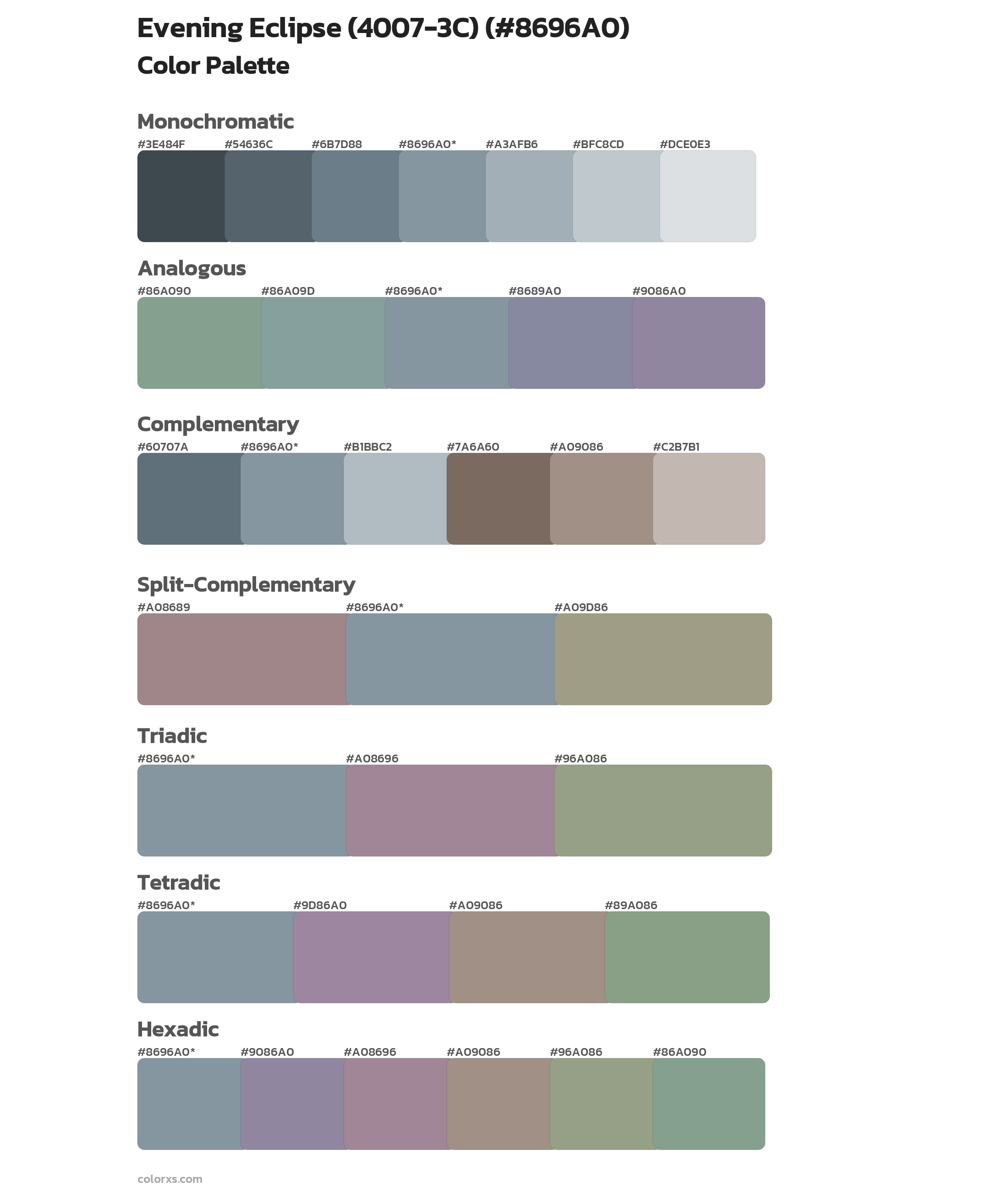 Evening Eclipse (4007-3C) Color Scheme Palettes