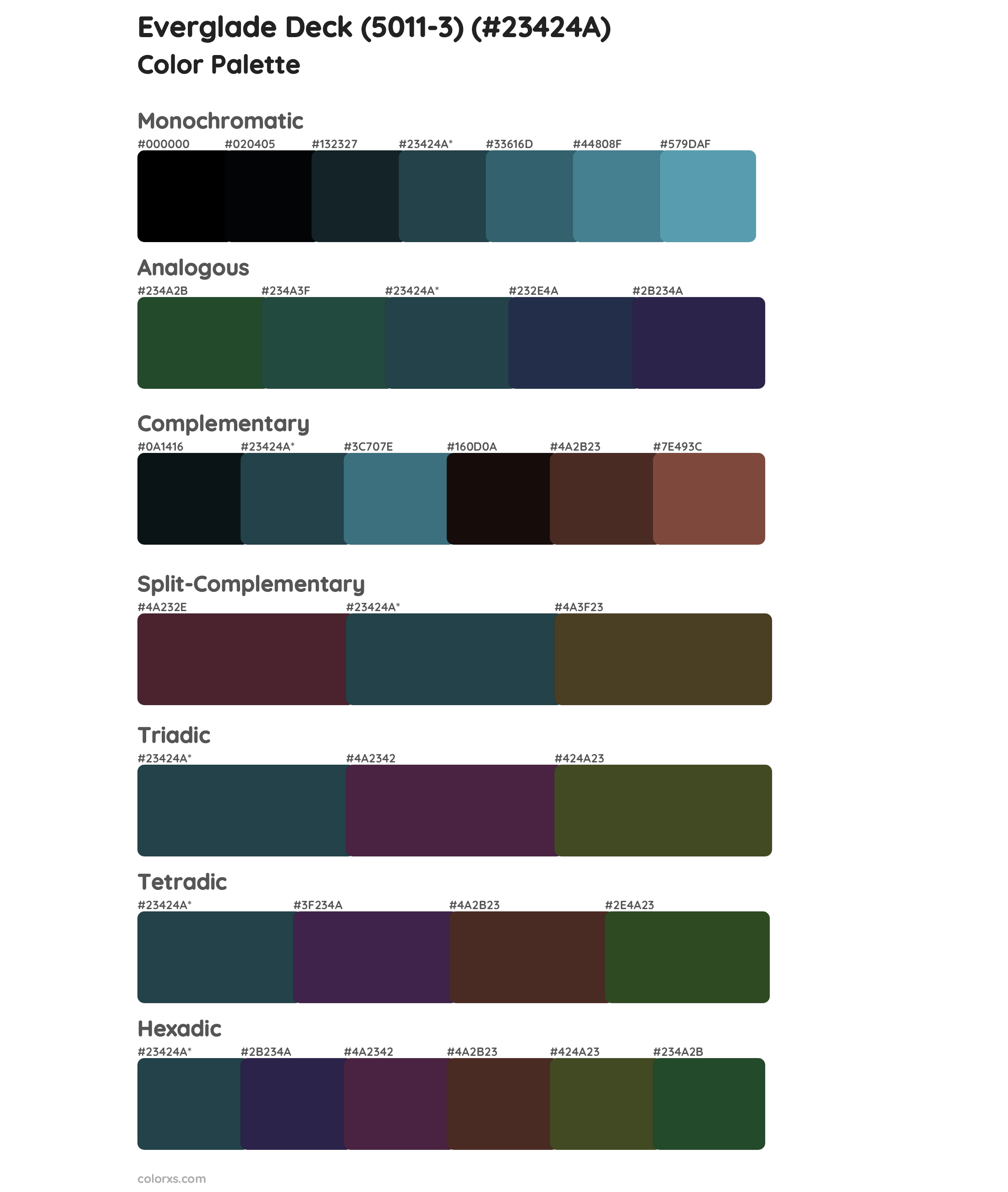 Everglade Deck (5011-3) Color Scheme Palettes