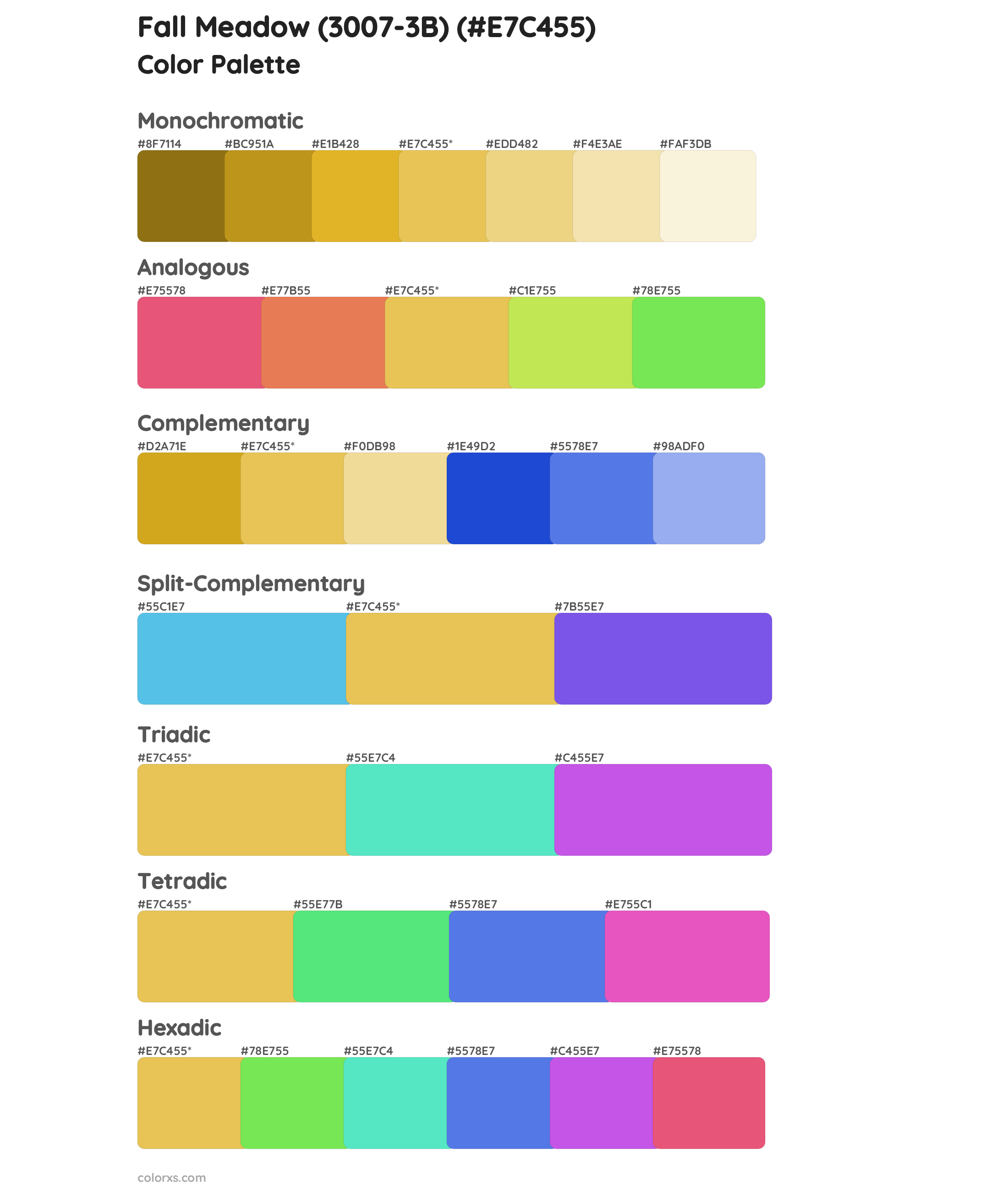 Fall Meadow (3007-3B) Color Scheme Palettes