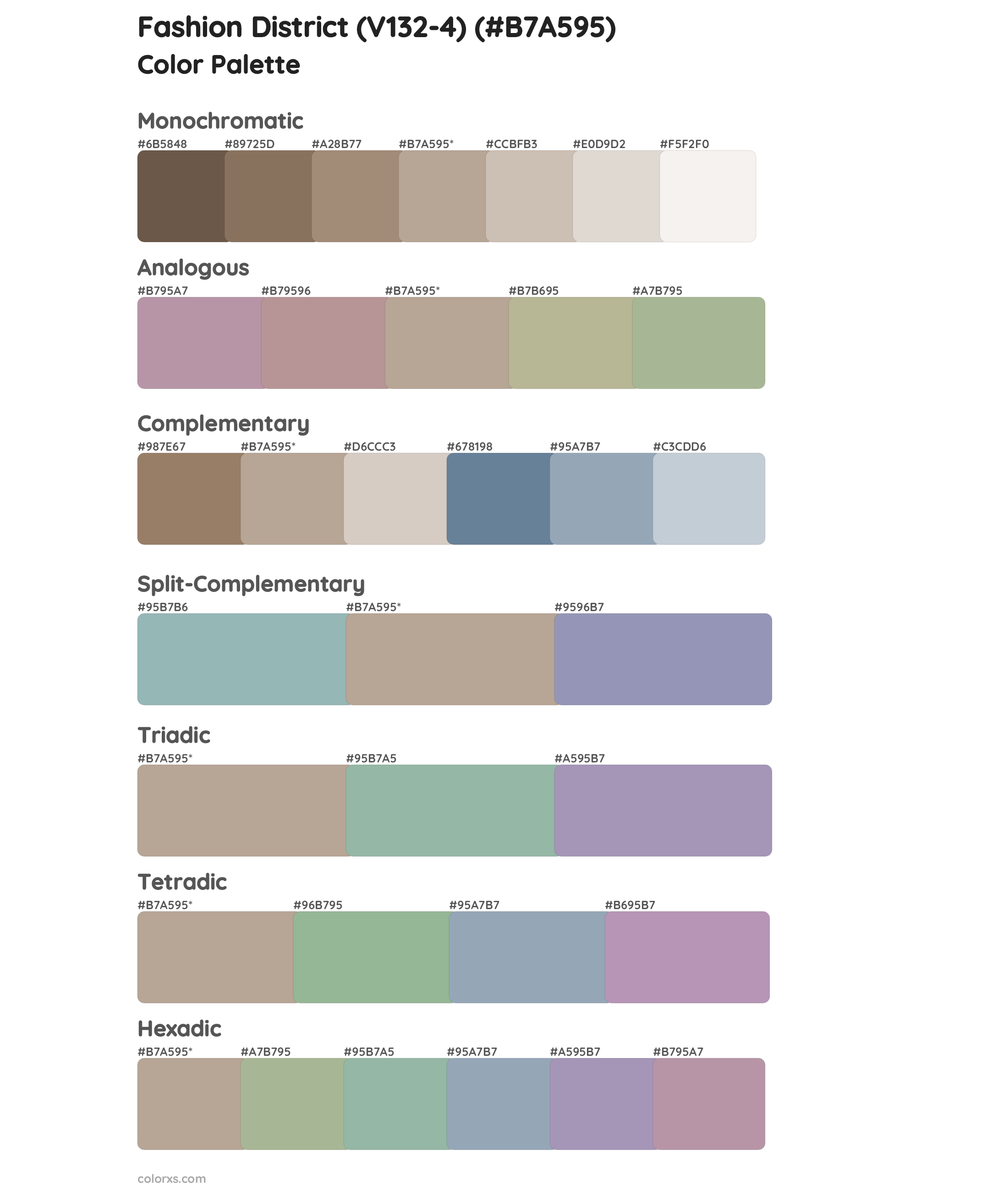 Fashion District (V132-4) Color Scheme Palettes