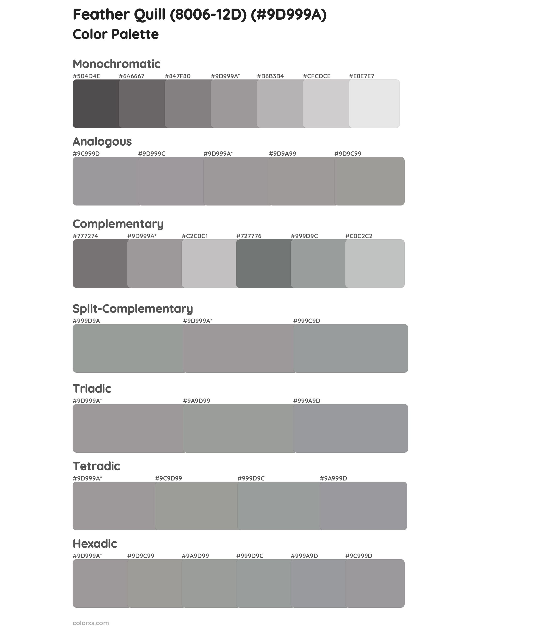 Feather Quill (8006-12D) Color Scheme Palettes