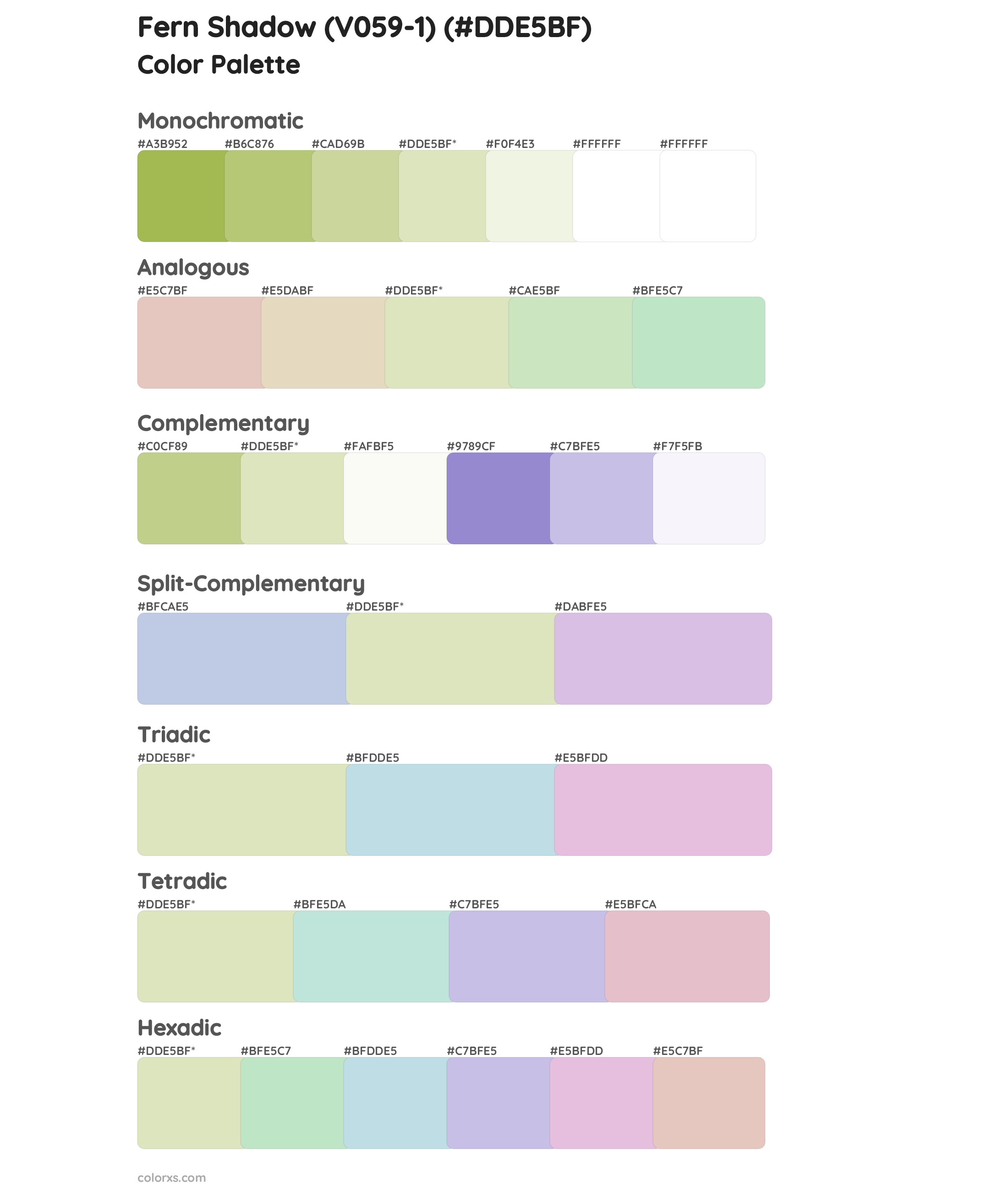 Fern Shadow (V059-1) Color Scheme Palettes