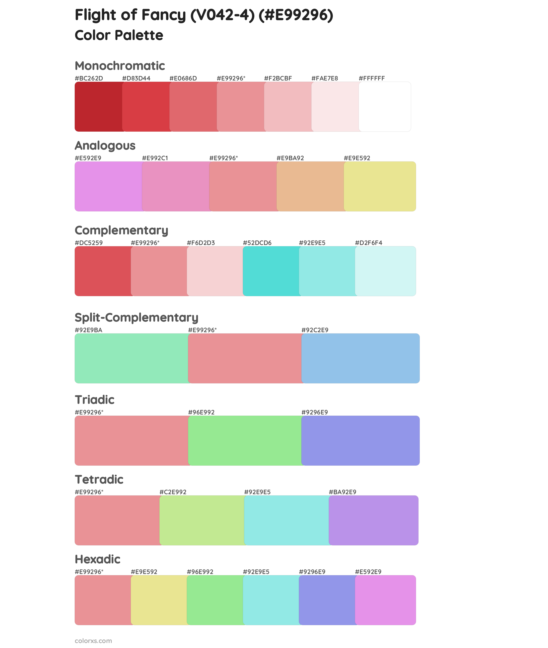 Flight of Fancy (V042-4) Color Scheme Palettes