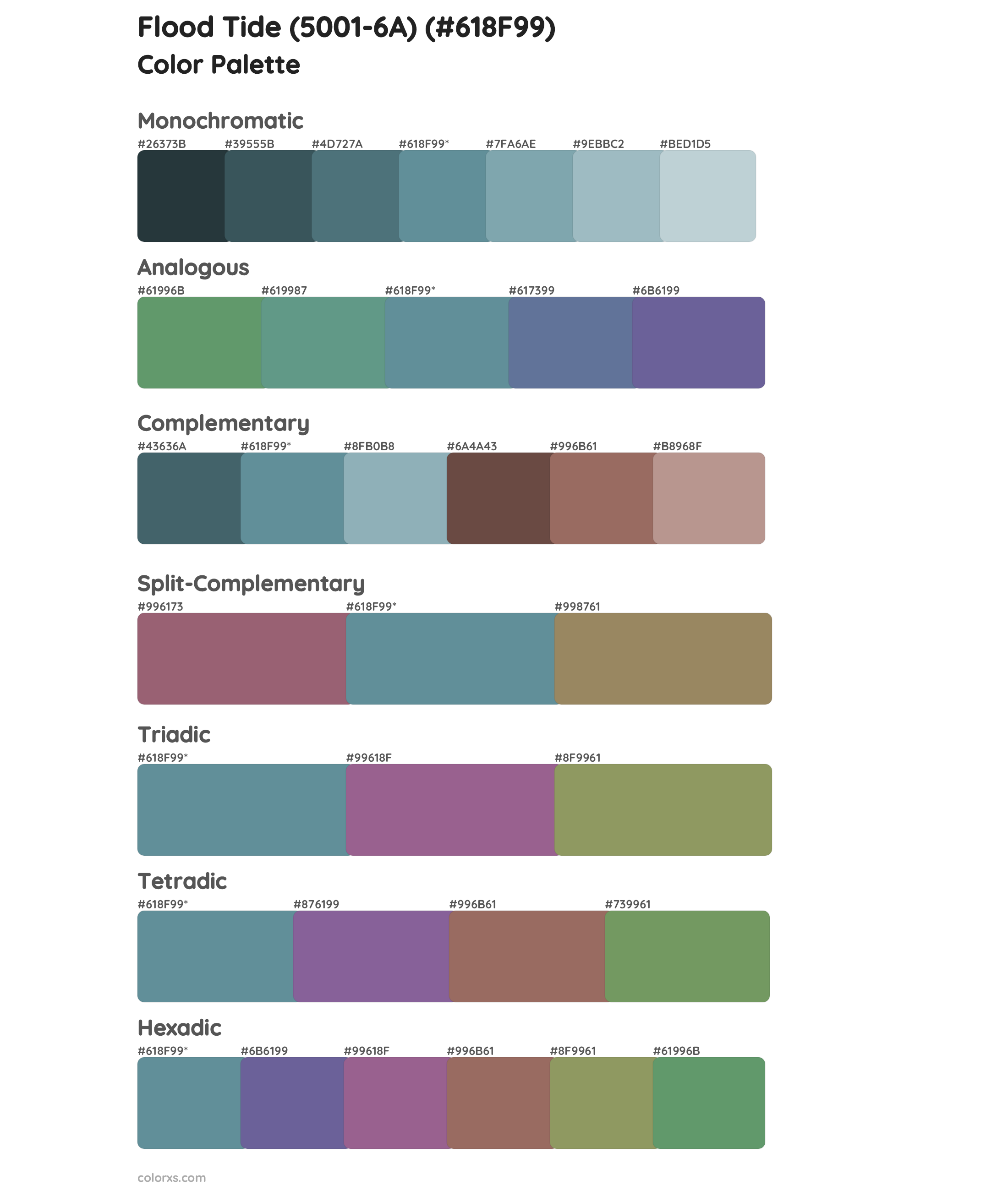 Flood Tide (5001-6A) Color Scheme Palettes