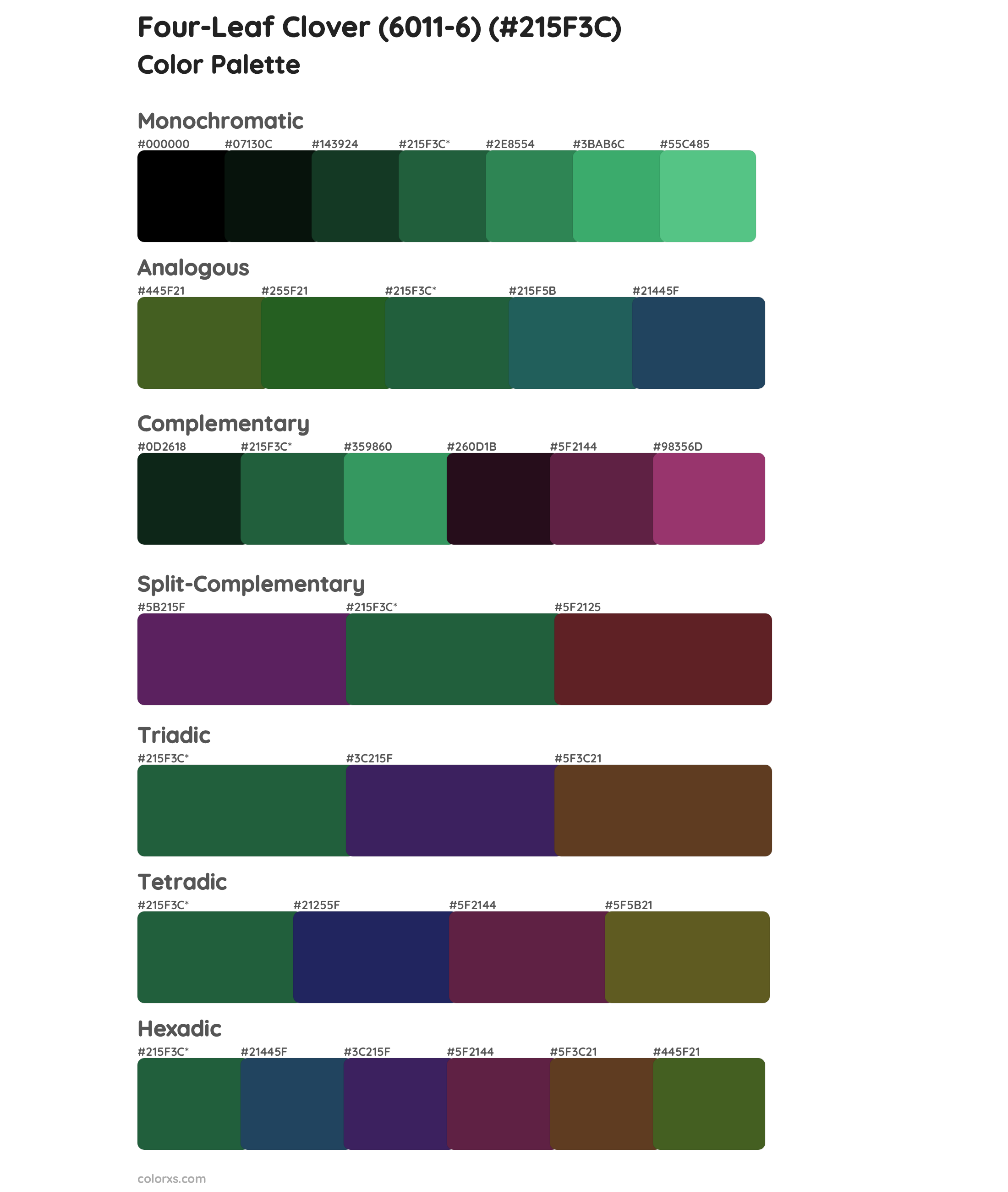 Four-Leaf Clover (6011-6) Color Scheme Palettes