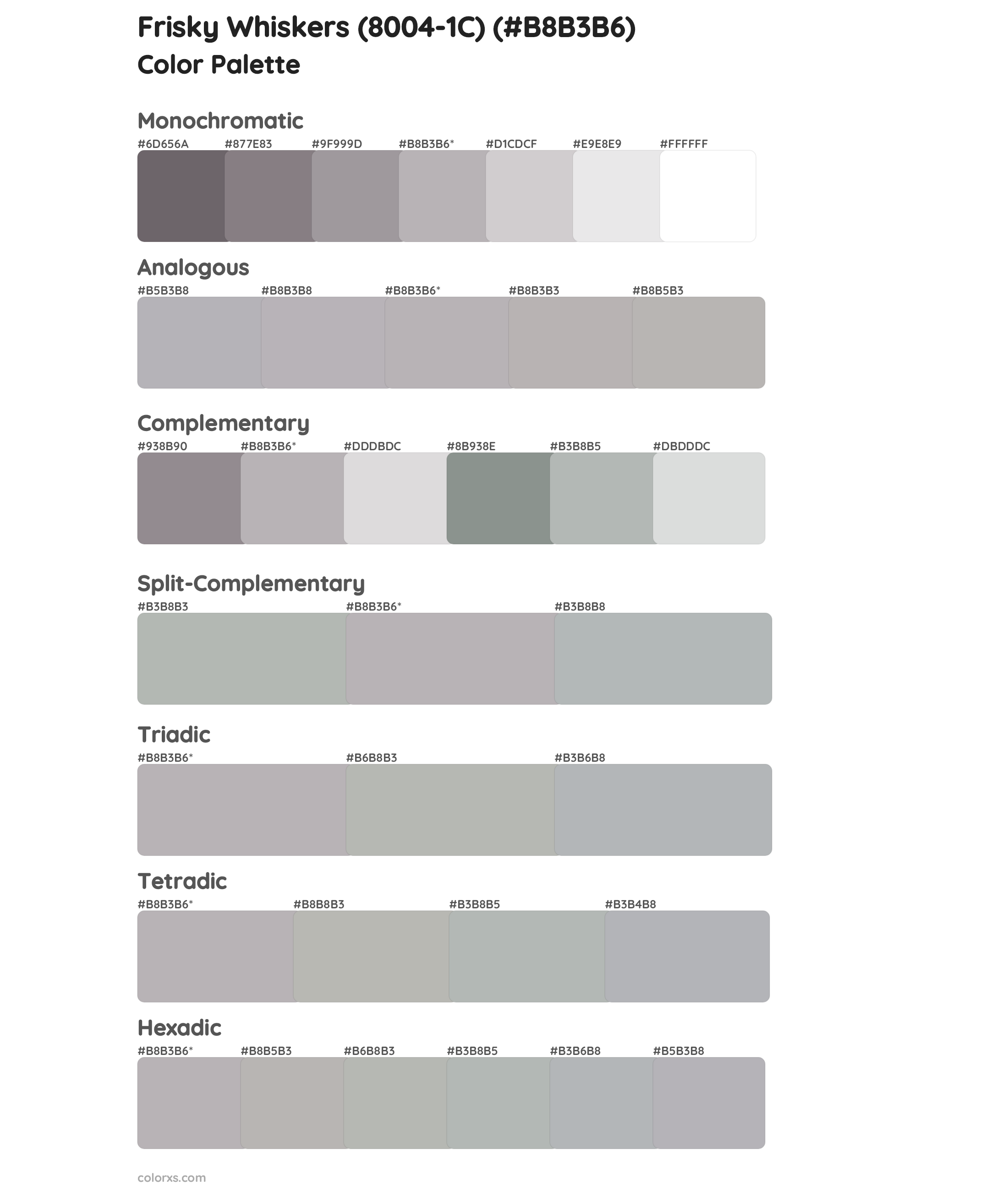 Frisky Whiskers (8004-1C) Color Scheme Palettes