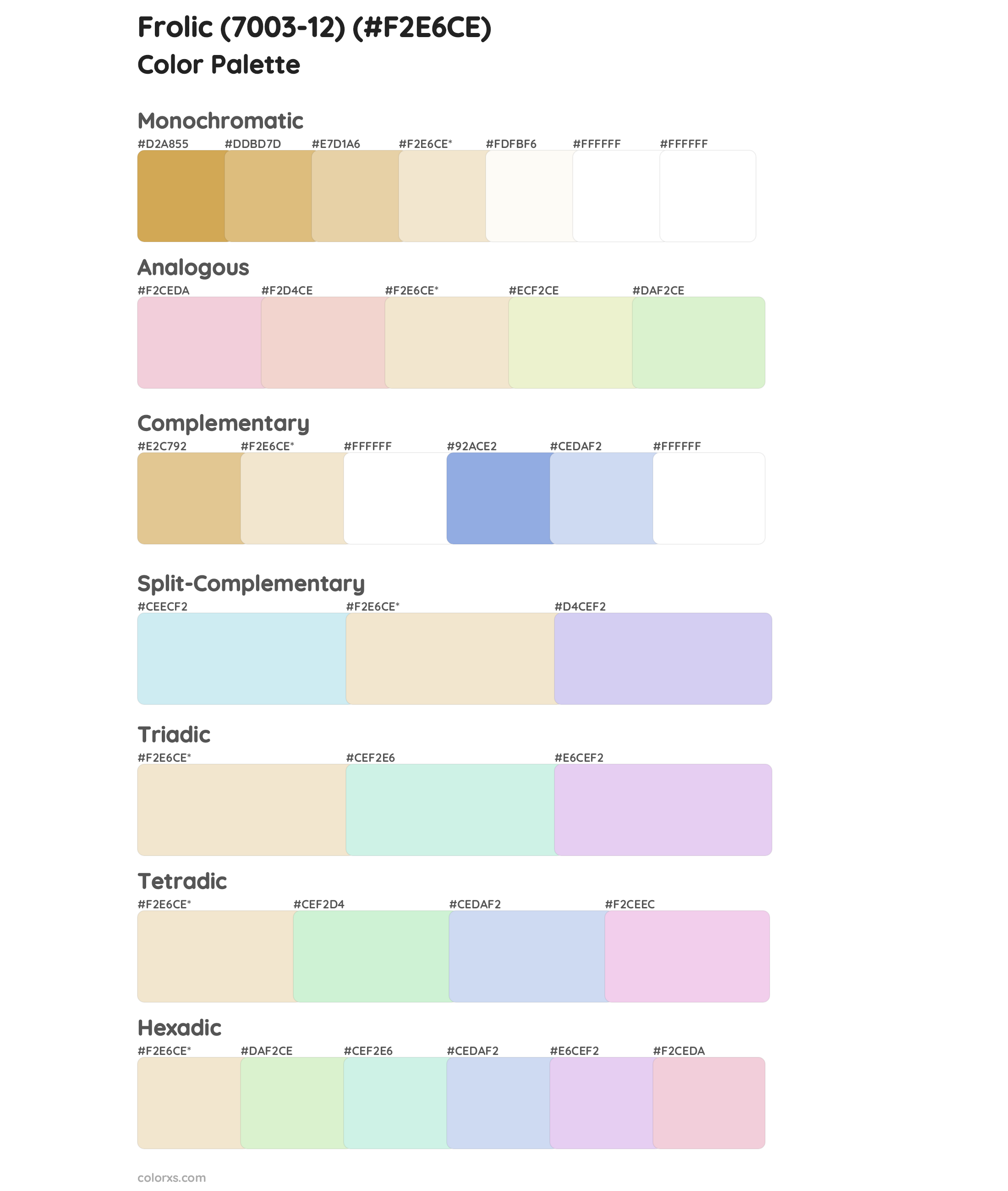 Frolic (7003-12) Color Scheme Palettes