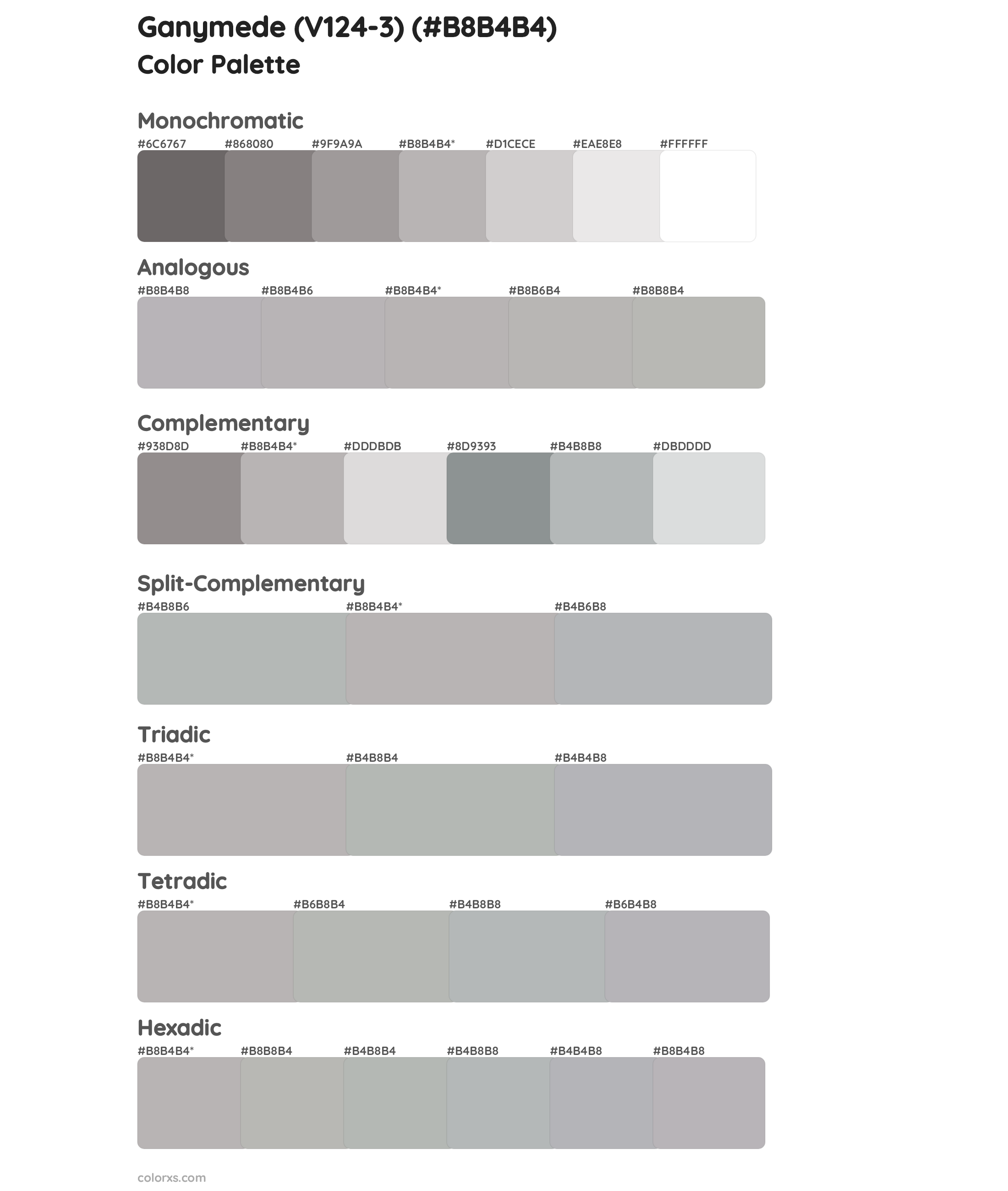 Ganymede (V124-3) Color Scheme Palettes