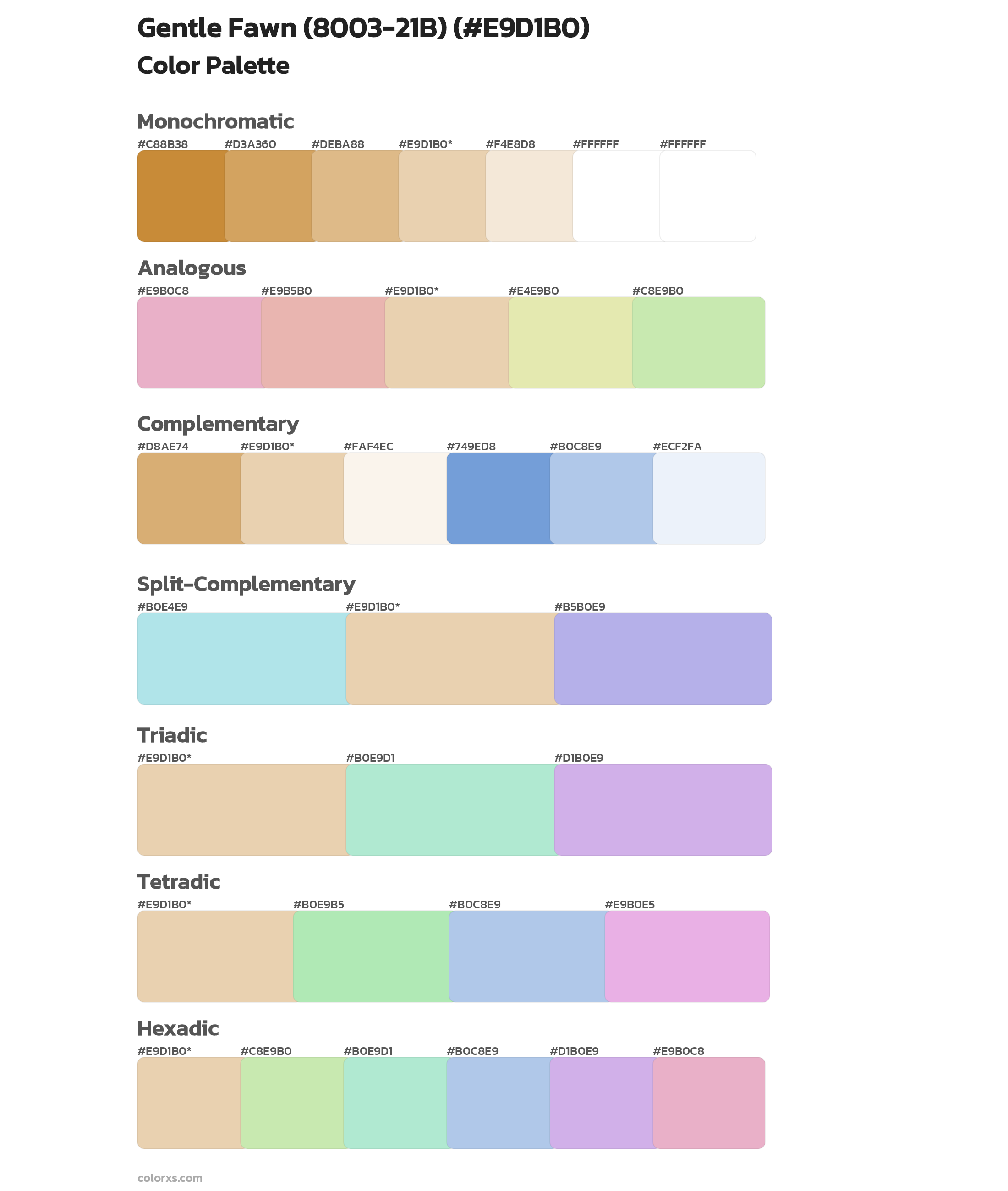 Gentle Fawn (8003-21B) Color Scheme Palettes