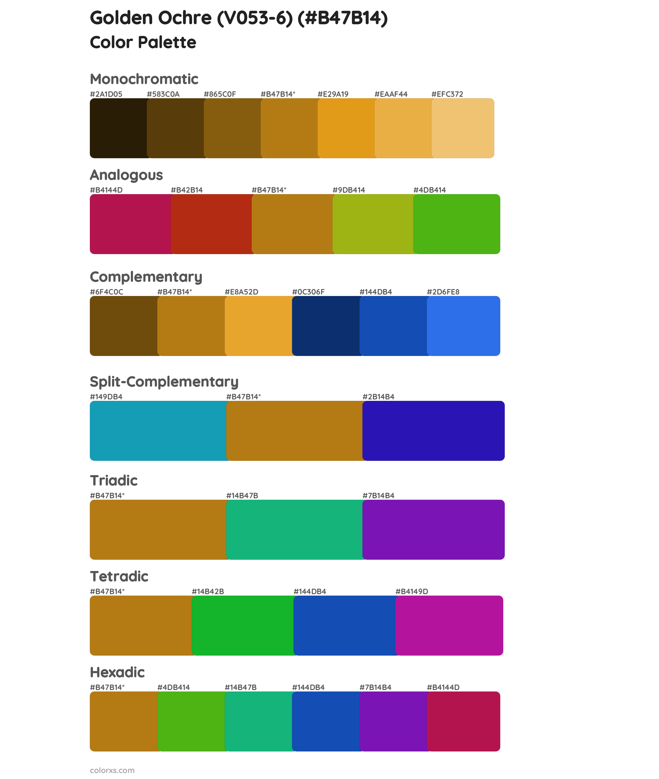 Golden Ochre (V053-6) Color Scheme Palettes