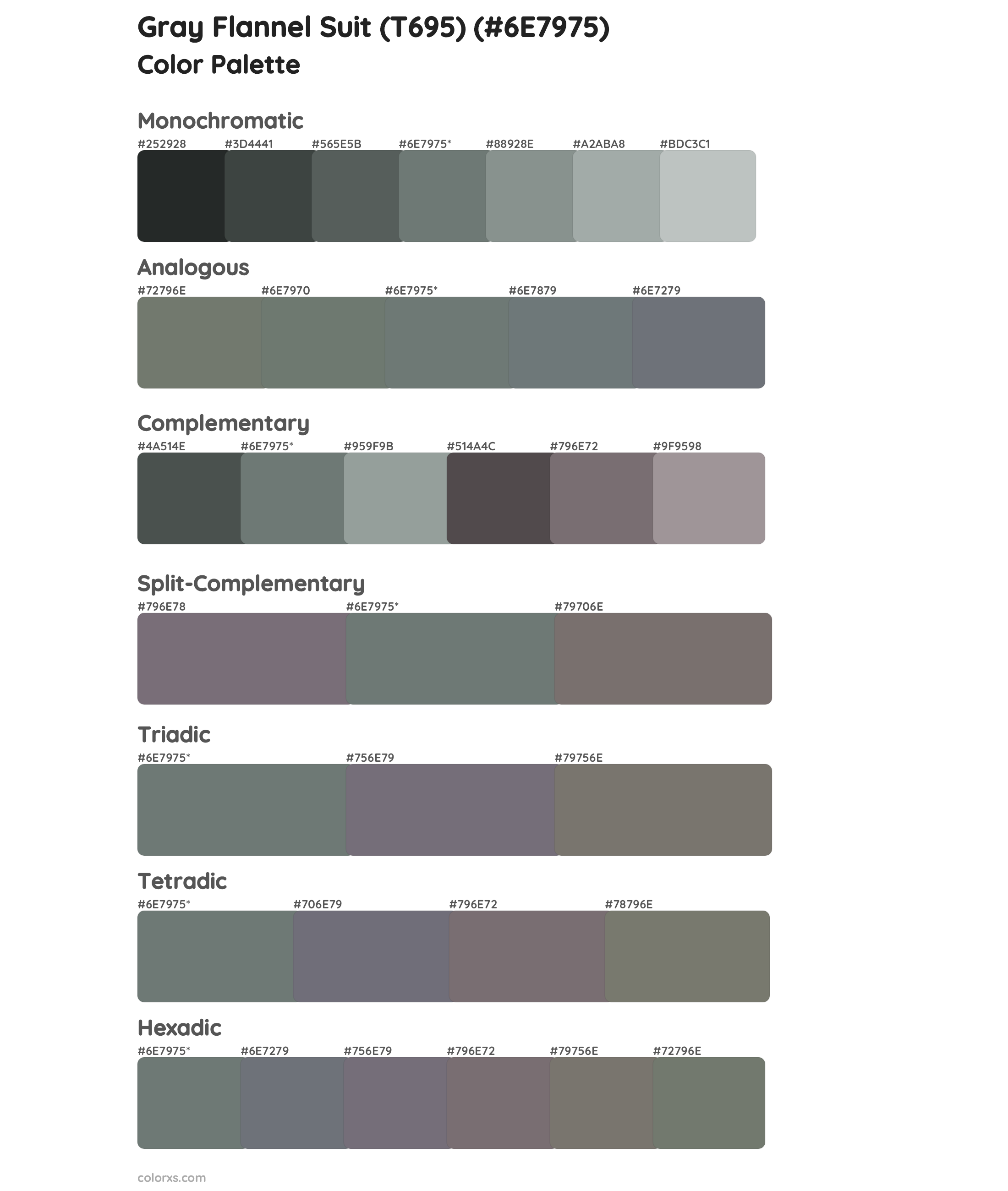 Gray Flannel Suit (T695) Color Scheme Palettes