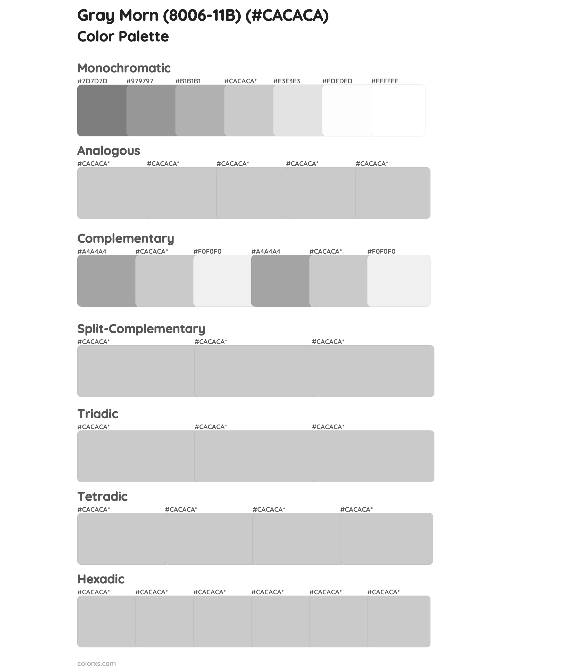 Gray Morn (8006-11B) Color Scheme Palettes