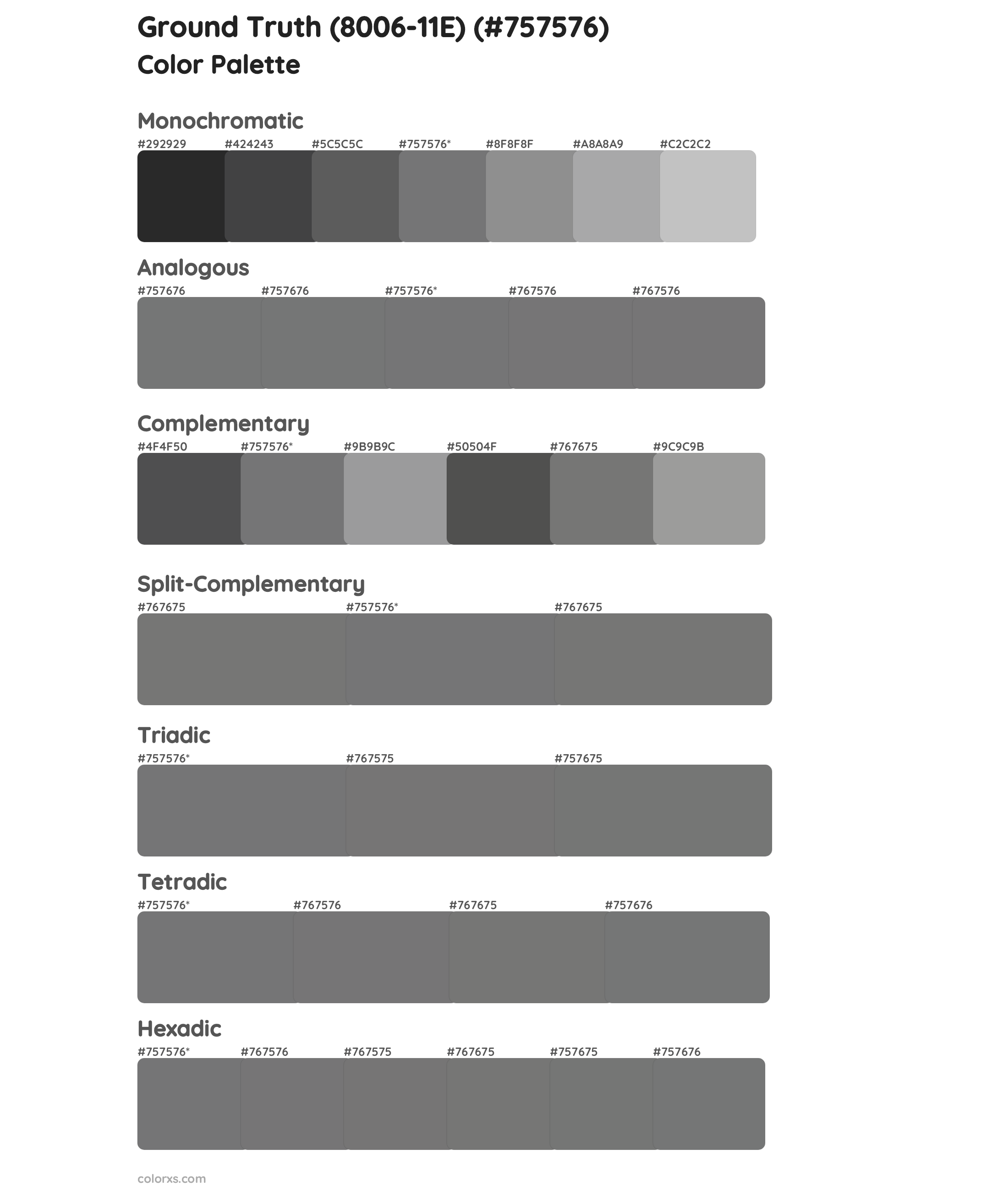 Ground Truth (8006-11E) Color Scheme Palettes