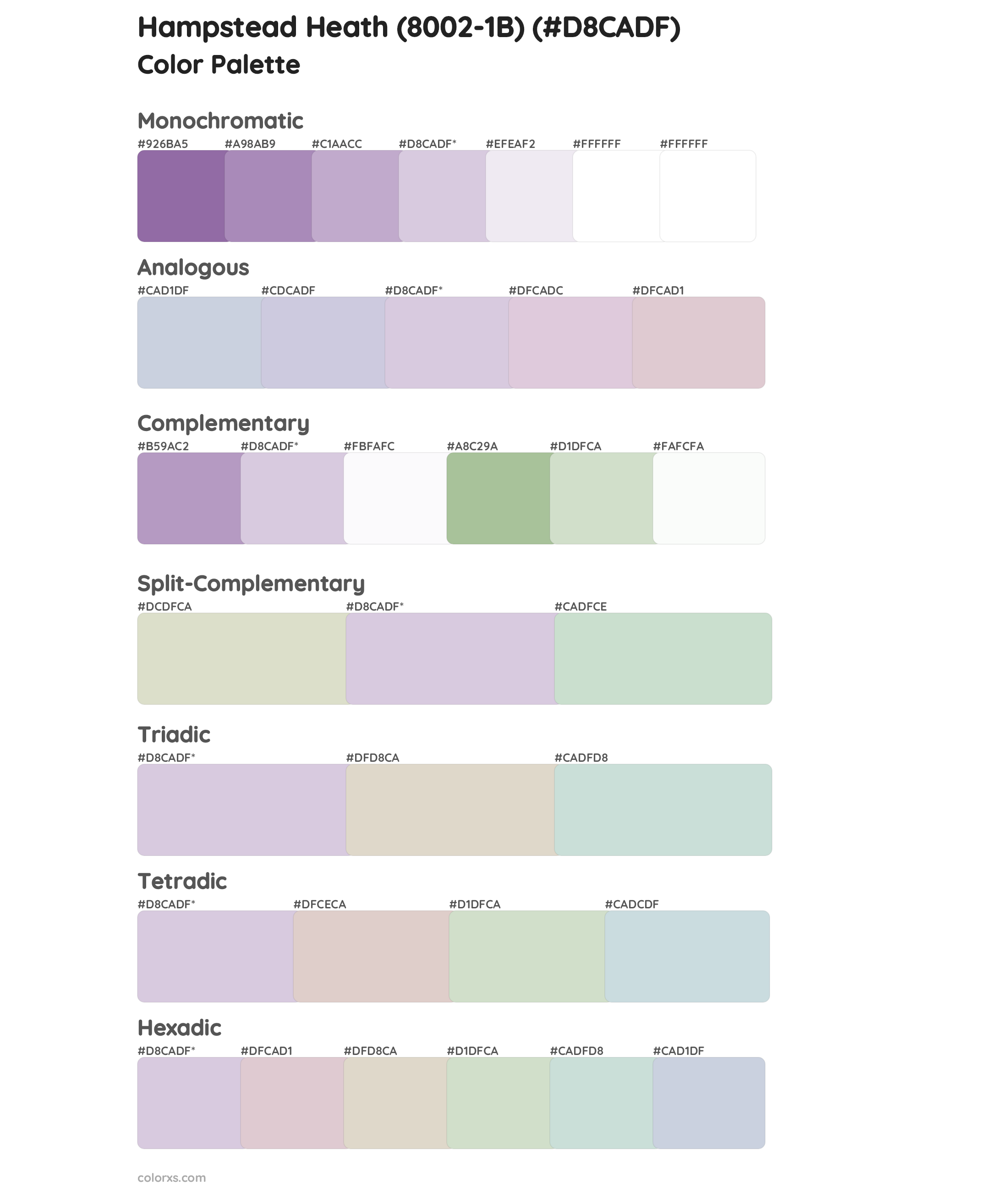 Hampstead Heath (8002-1B) Color Scheme Palettes