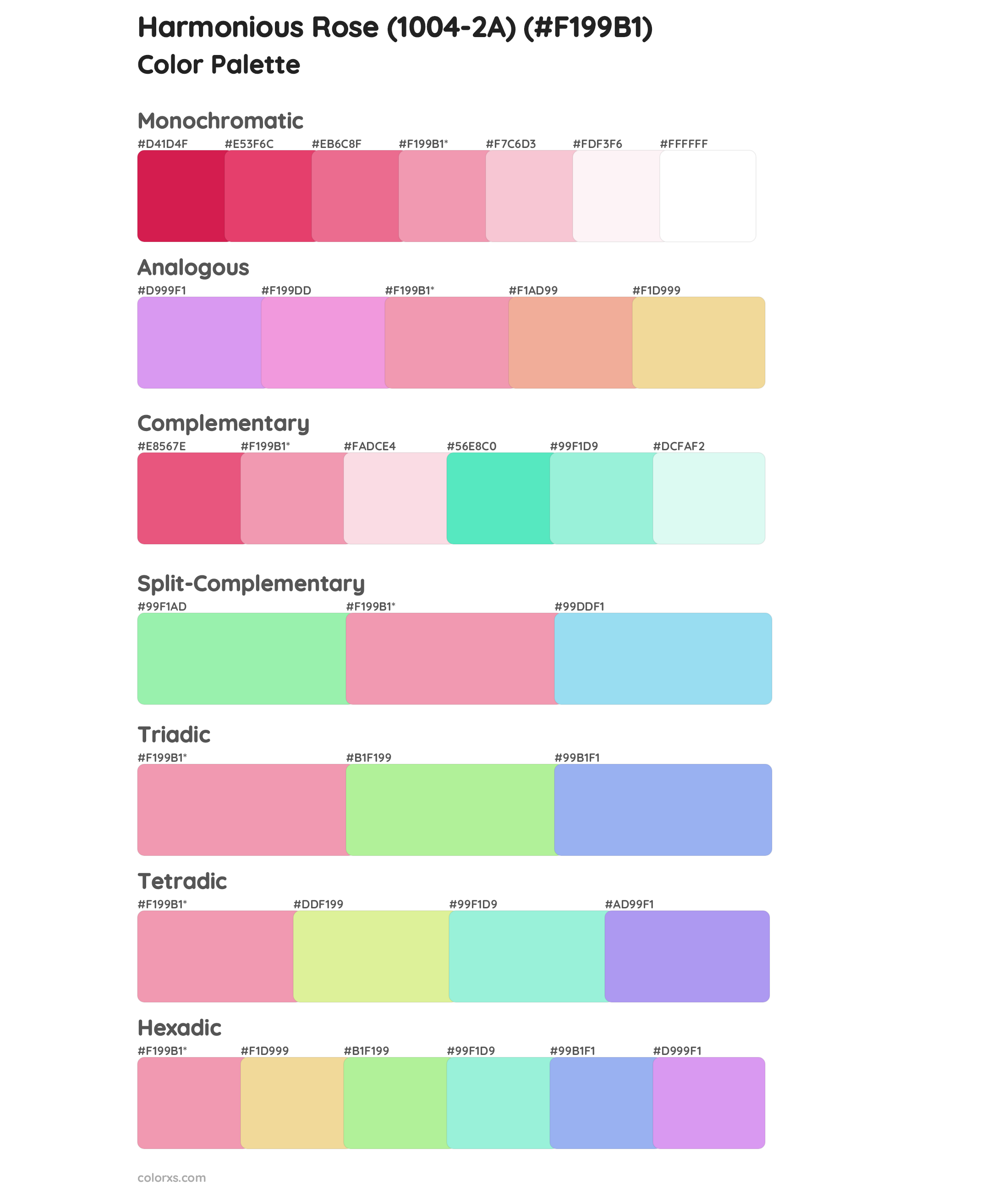 Harmonious Rose (1004-2A) Color Scheme Palettes