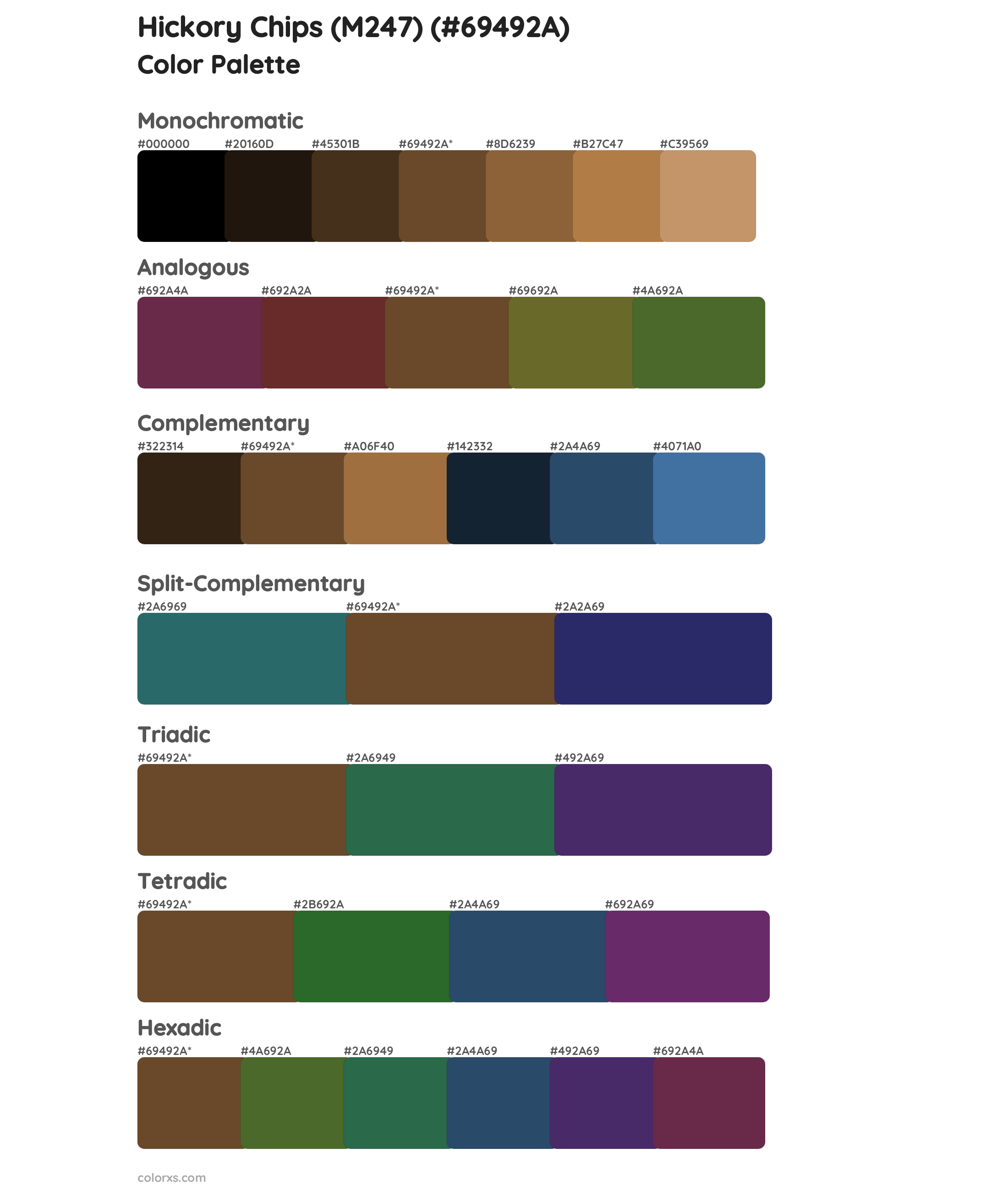 Hickory Chips (M247) Color Scheme Palettes