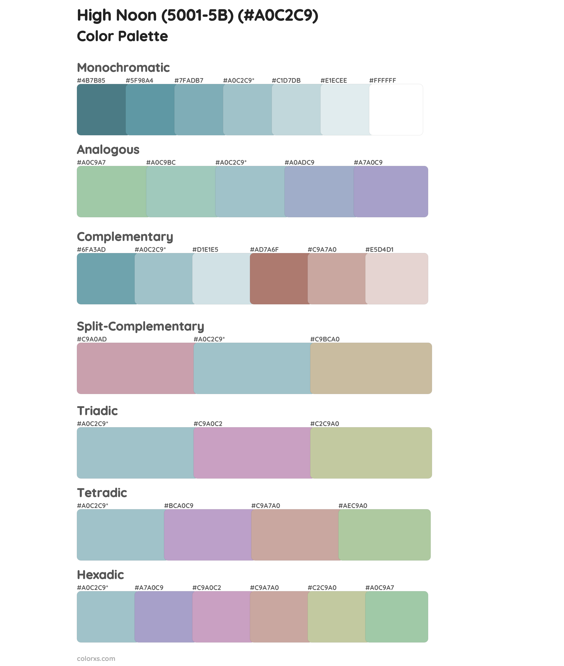 High Noon (5001-5B) Color Scheme Palettes