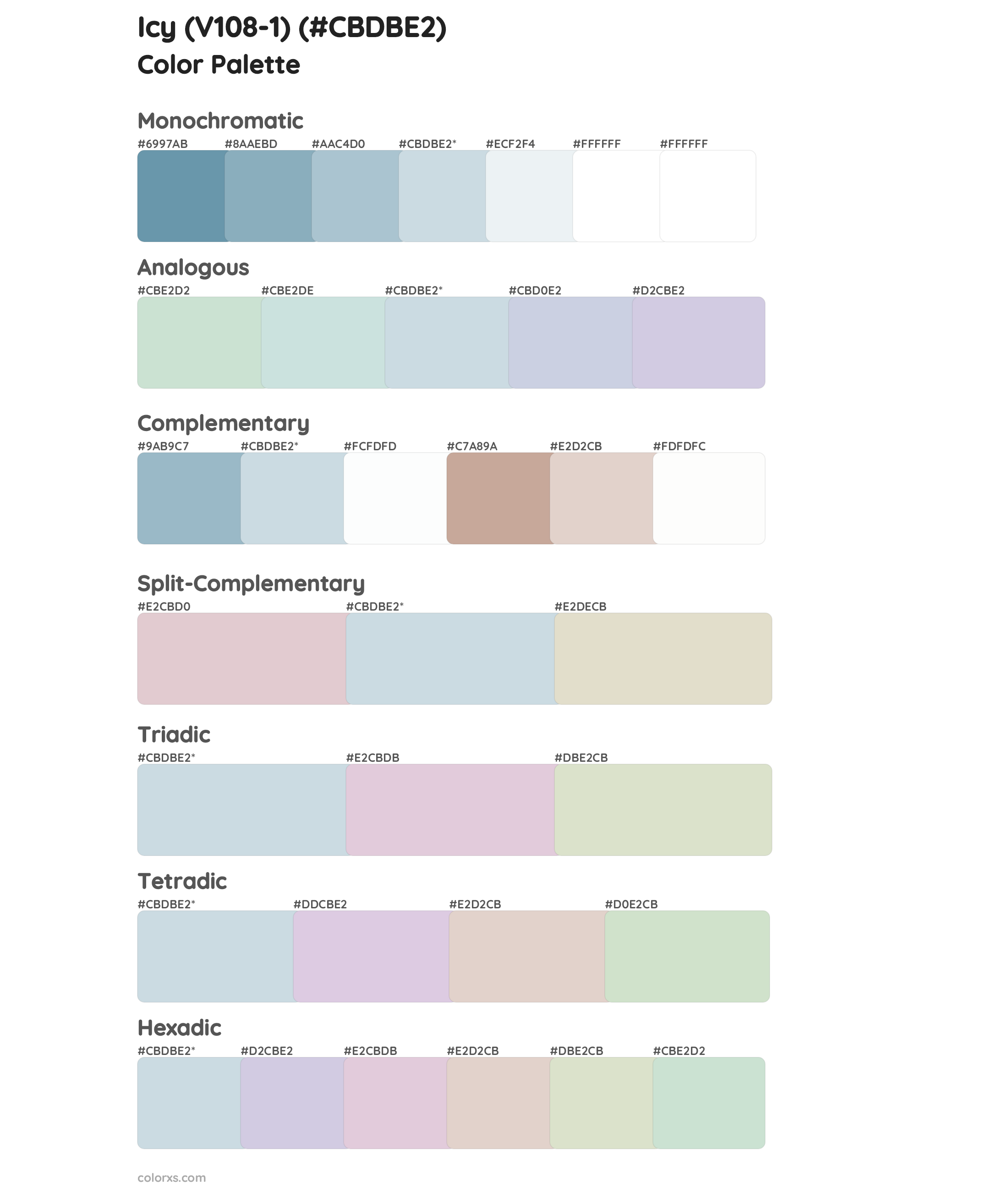 Icy (V108-1) Color Scheme Palettes