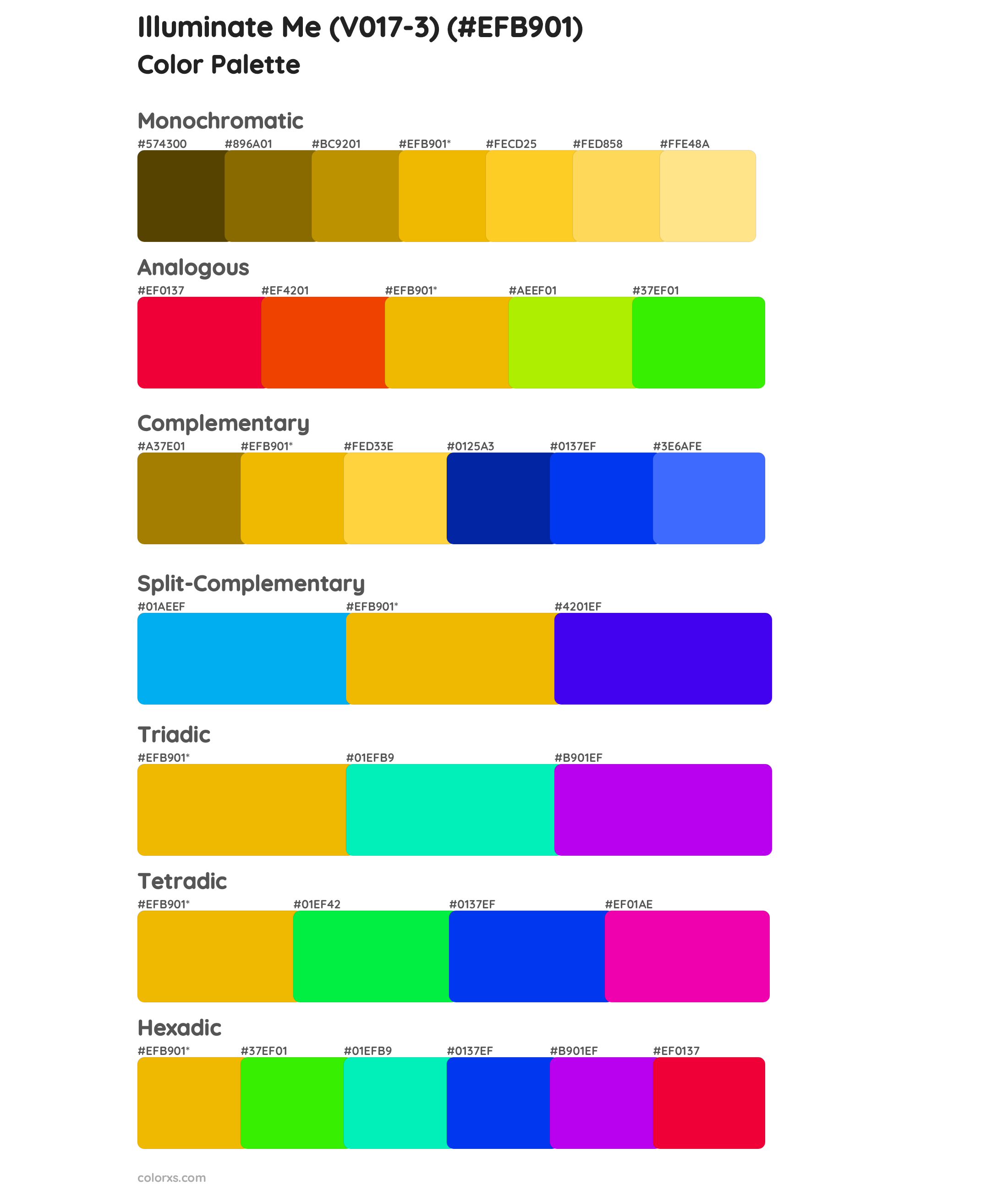 Illuminate Me (V017-3) Color Scheme Palettes