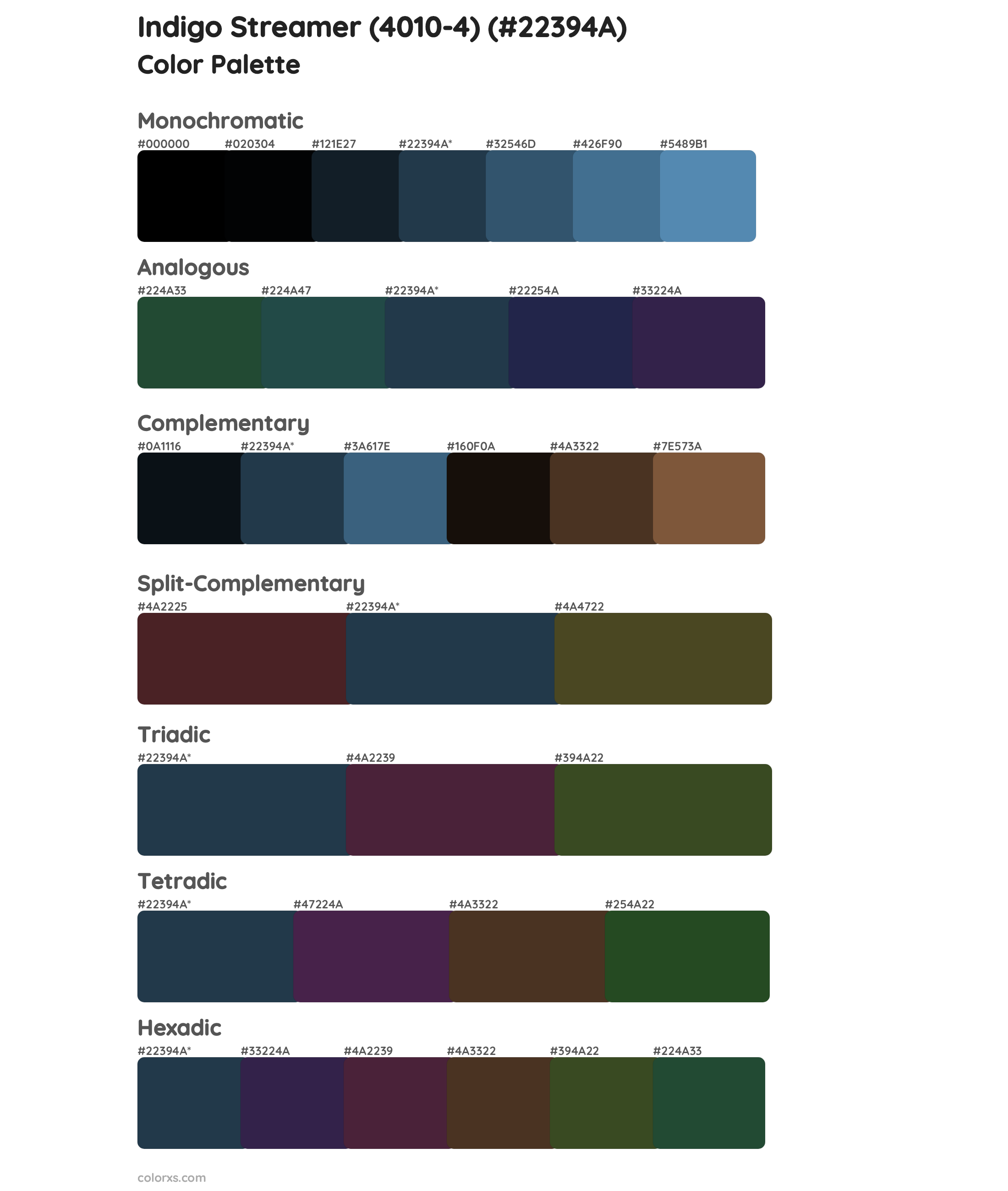 Indigo Streamer (4010-4) Color Scheme Palettes