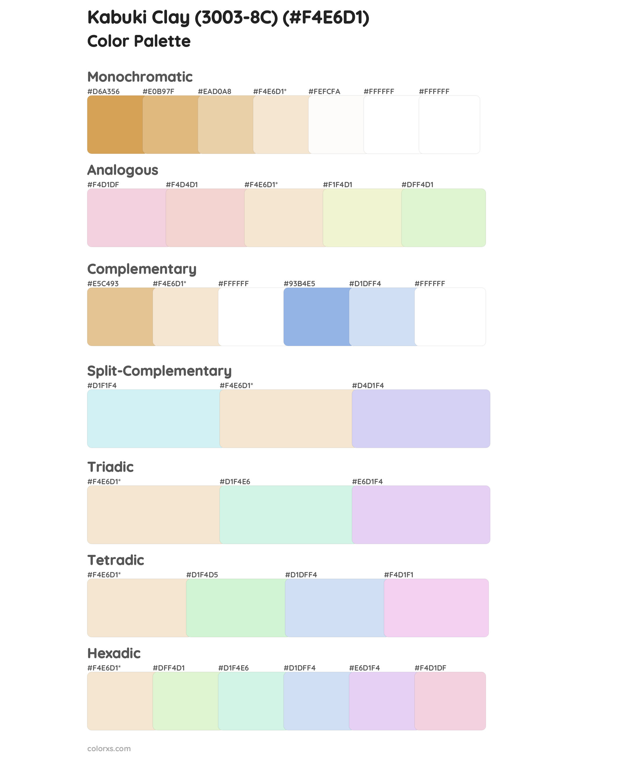 Kabuki Clay (3003-8C) Color Scheme Palettes