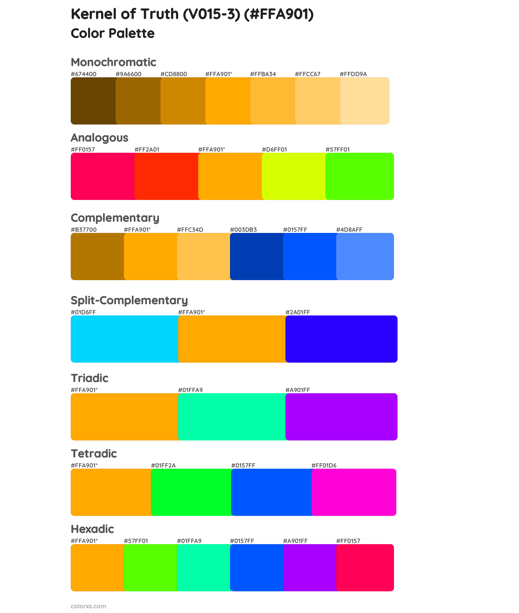 Kernel of Truth (V015-3) Color Scheme Palettes