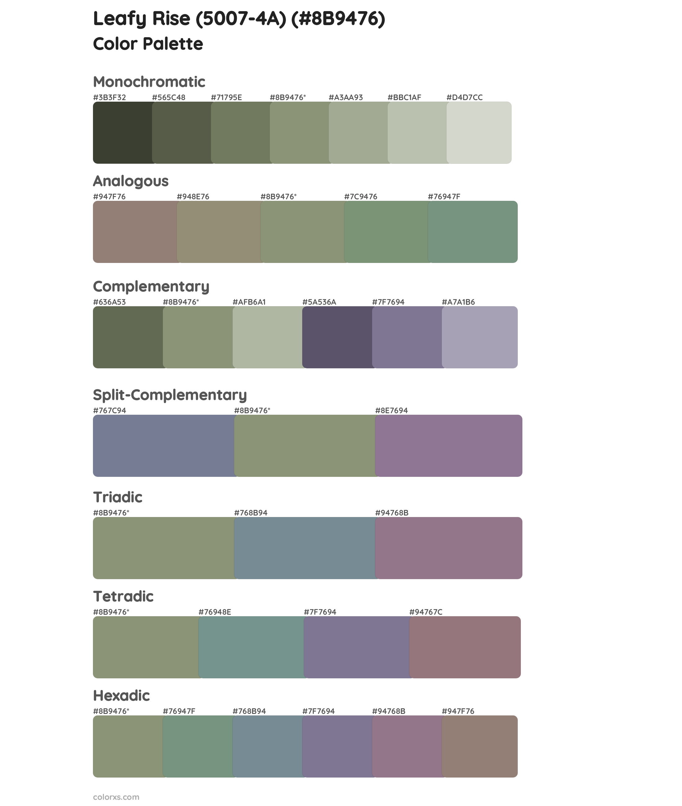 Leafy Rise (5007-4A) Color Scheme Palettes